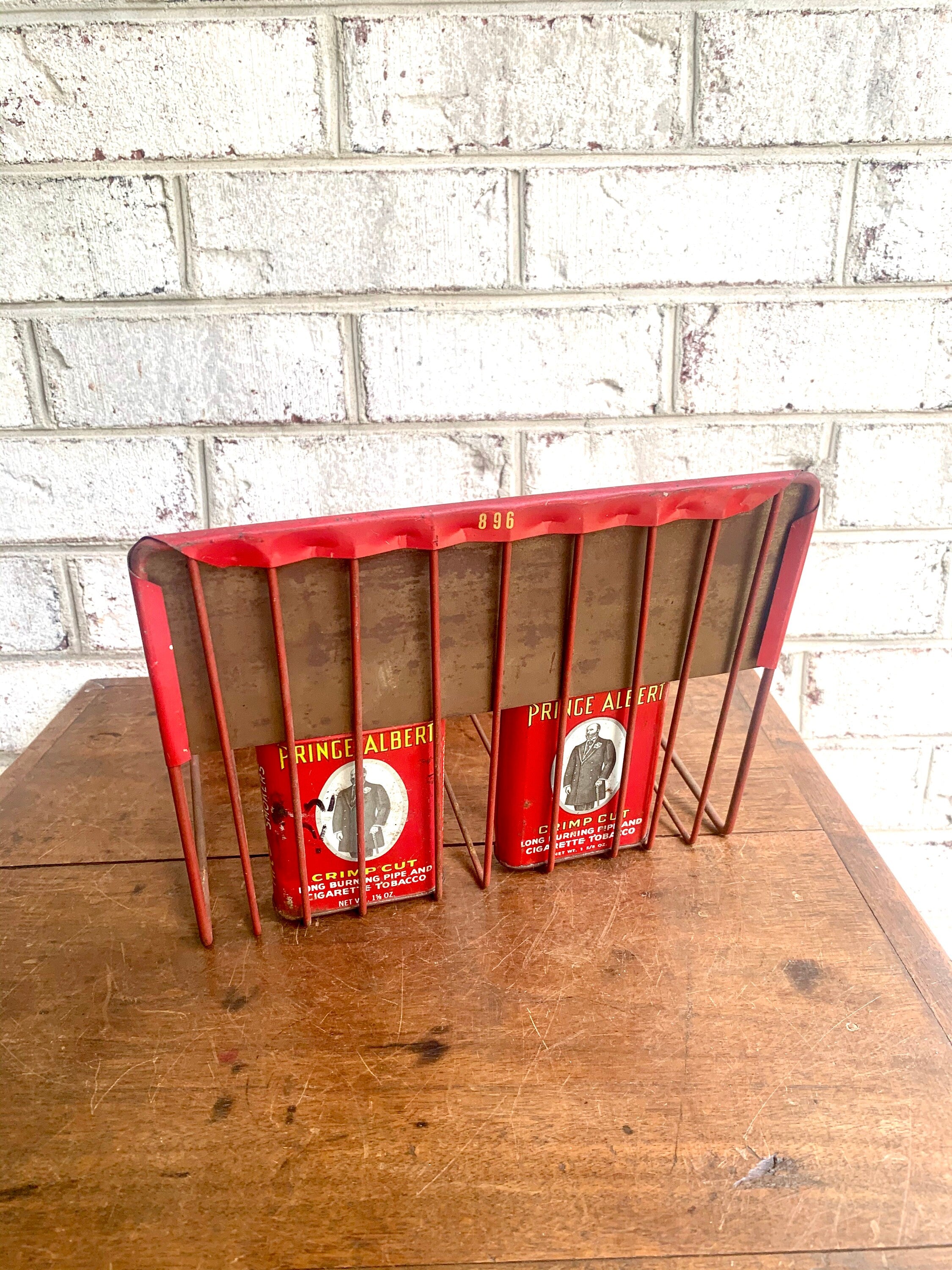 Vtg Prince Albert Tobacco Display| Prince Albert Cigarette Tobacco Can Display |Wire Store Counter Stand for Prince Albert Tobacco Cans