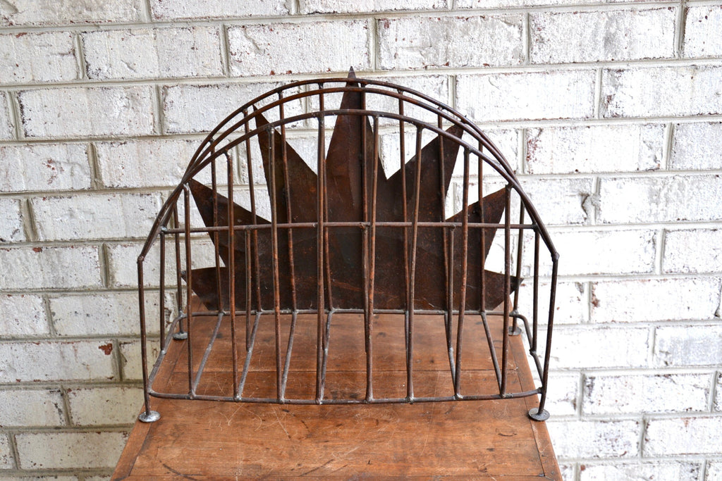 Rustic Magazine Rack | Distressed Vinyl Record Storage Rack | Haitian Magazine Storage Rack | Rustic Metal Storage Rack | Western Decor