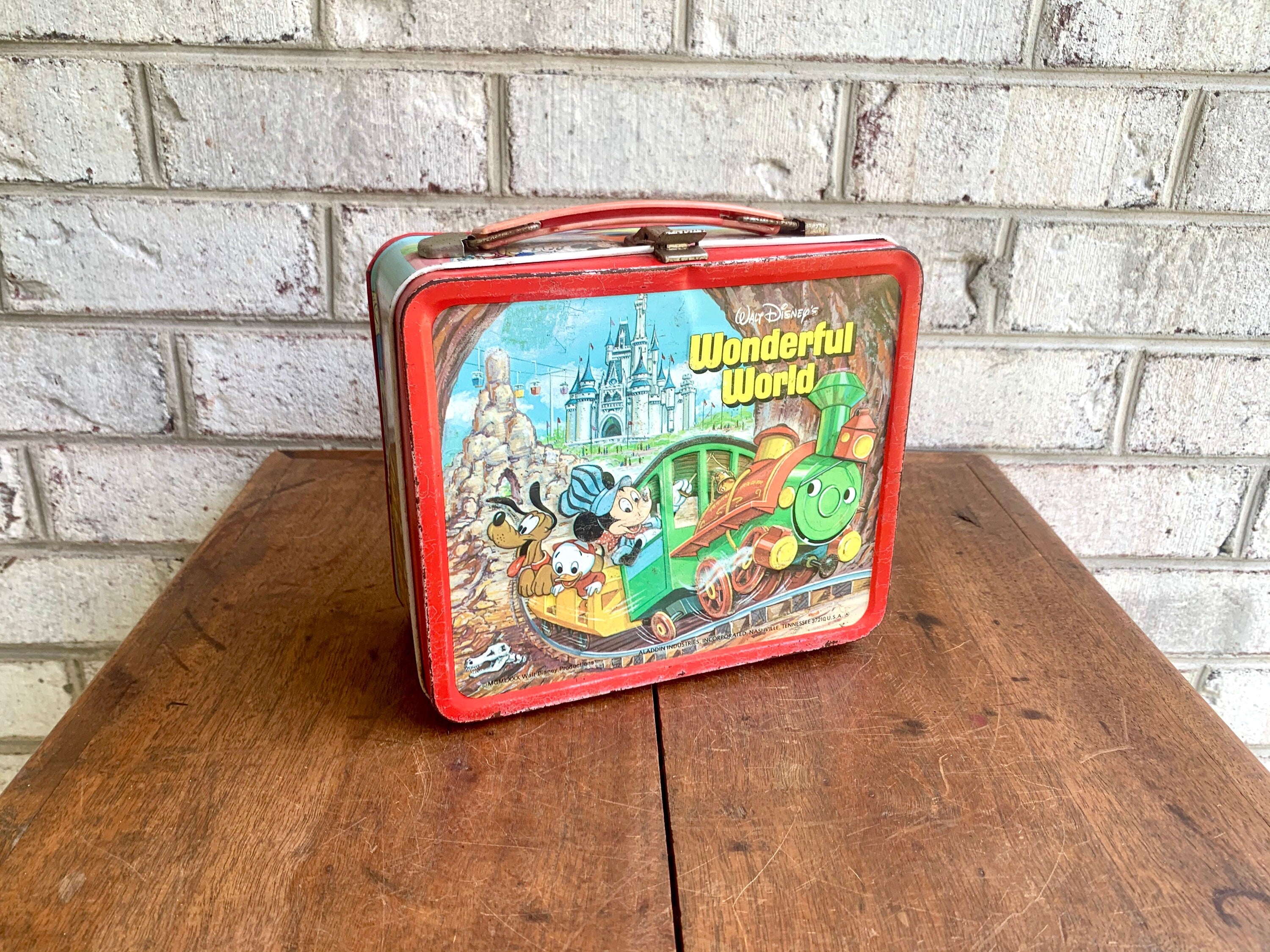 Vtg Walt Disney's Wonderful World Lunchbox And Thermos | Walt Disney's World On Ice Lunchbox | Kids Metal Lunch Box