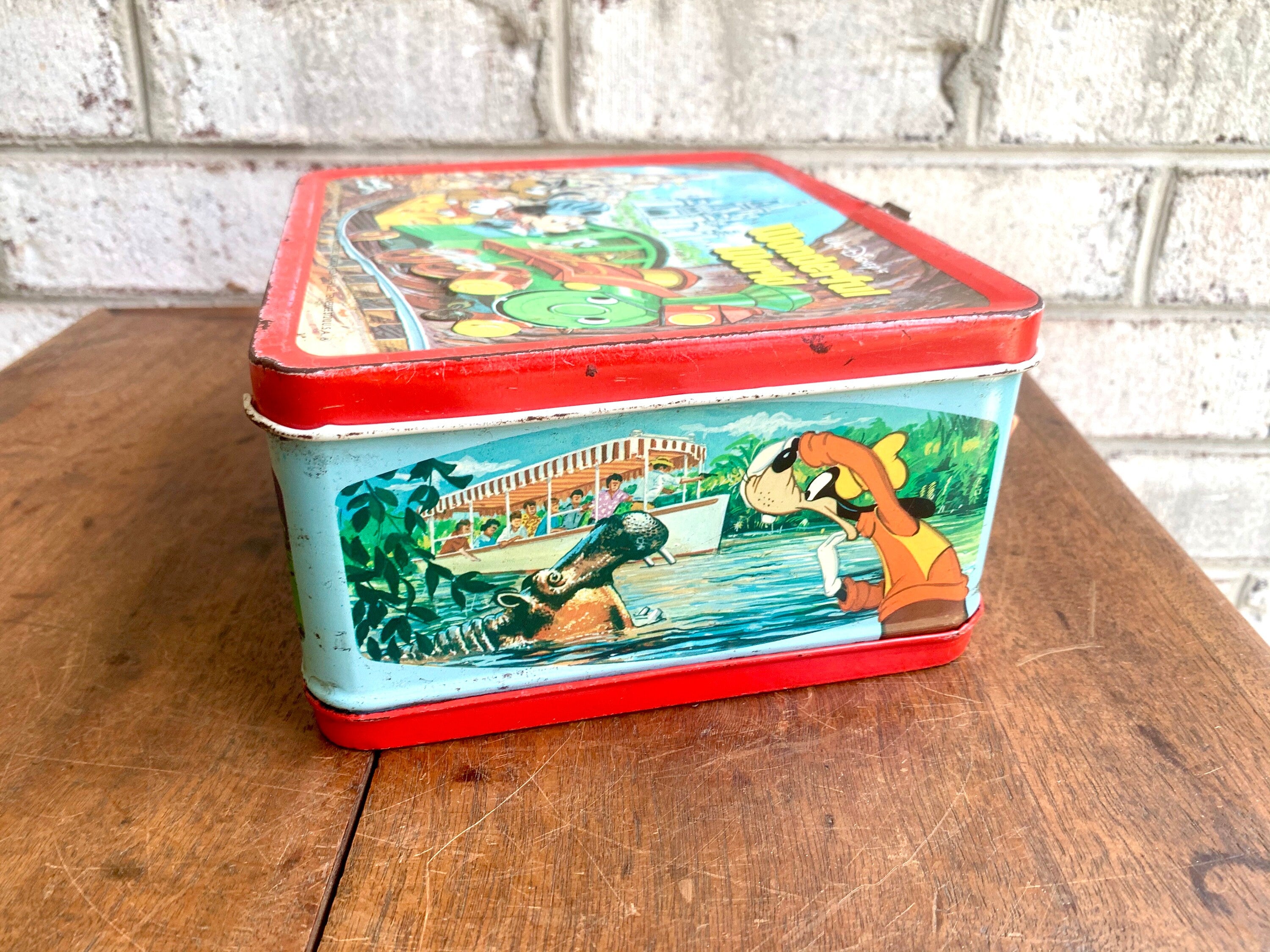 Vtg Walt Disney's Wonderful World Lunchbox And Thermos | Walt Disney's World On Ice Lunchbox | Kids Metal Lunch Box
