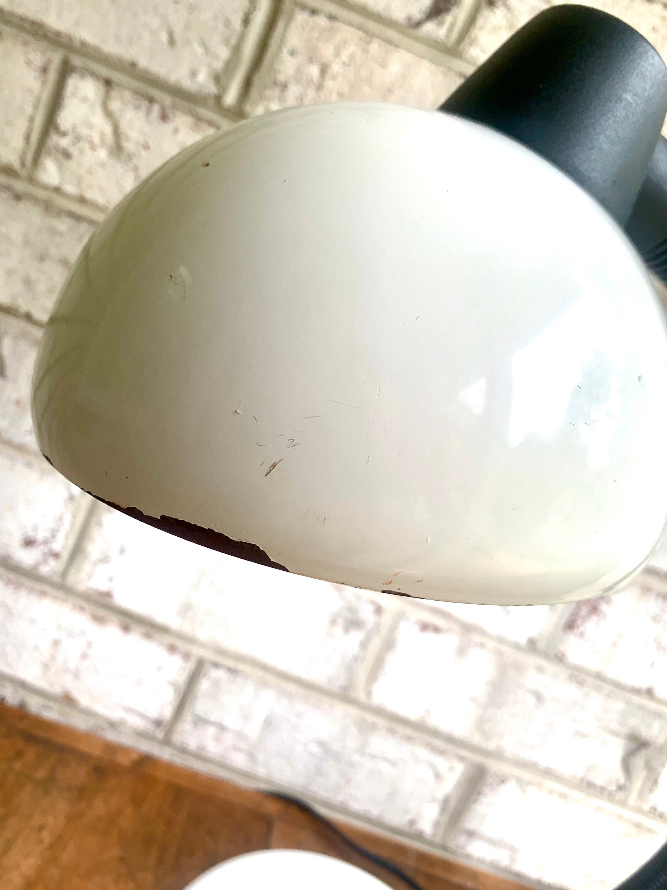 VIntage MCM Gooseneck Lamp | Mid Century Modern White Drafting Lamp | White Desk Lamp | Rustic MCM Gooseneck Lamp