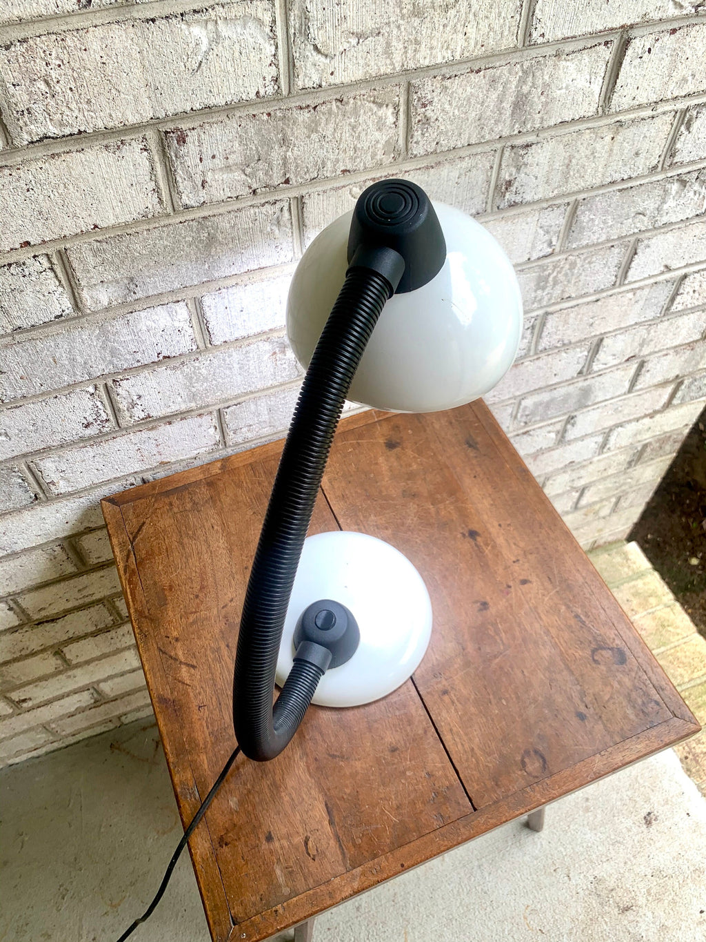 VIntage MCM Gooseneck Lamp | Mid Century Modern White Drafting Lamp | White Desk Lamp | Rustic MCM Gooseneck Lamp