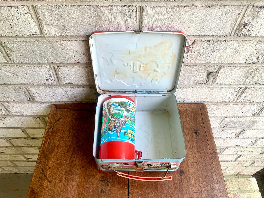 Vtg Walt Disney's Wonderful World Lunchbox And Thermos | Walt Disney's World On Ice Lunchbox | Kids Metal Lunch Box