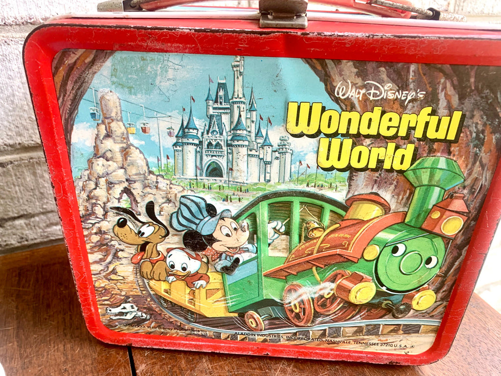 Vtg Walt Disney's Wonderful World Lunchbox And Thermos | Walt Disney's World On Ice Lunchbox | Kids Metal Lunch Box