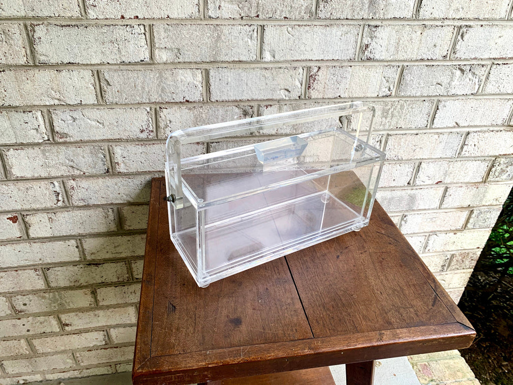 Vtg Lucite Ice Bucket | Mid Century Modern Ice Bucket | MCM Lucite Ice Bucket | MCM Lucite Ice Box with Handle