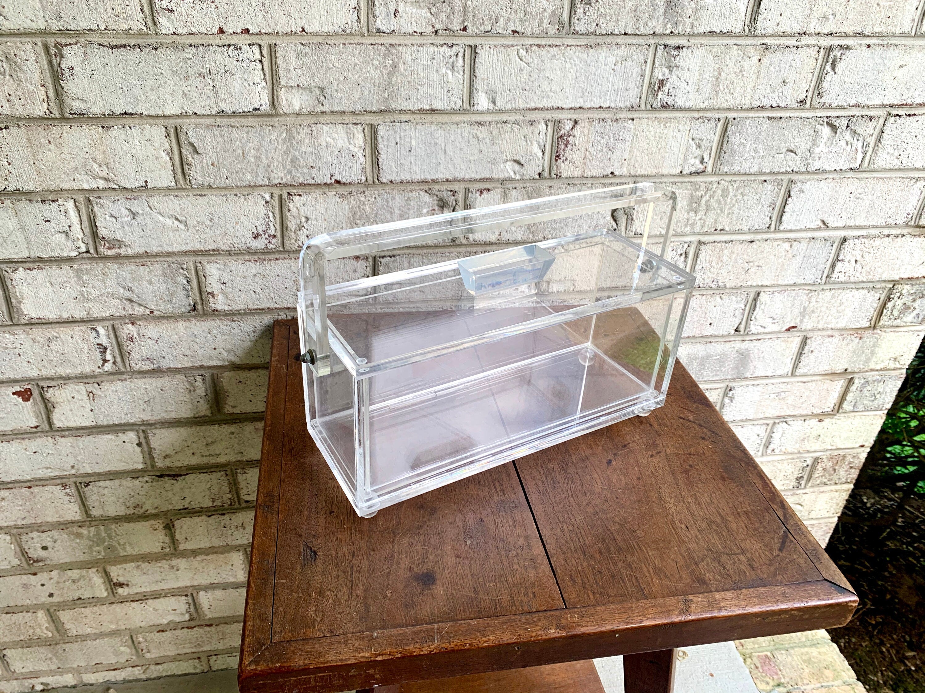 Vtg Lucite Ice Bucket | Mid Century Modern Ice Bucket | MCM Lucite Ice Bucket | MCM Lucite Ice Box with Handle