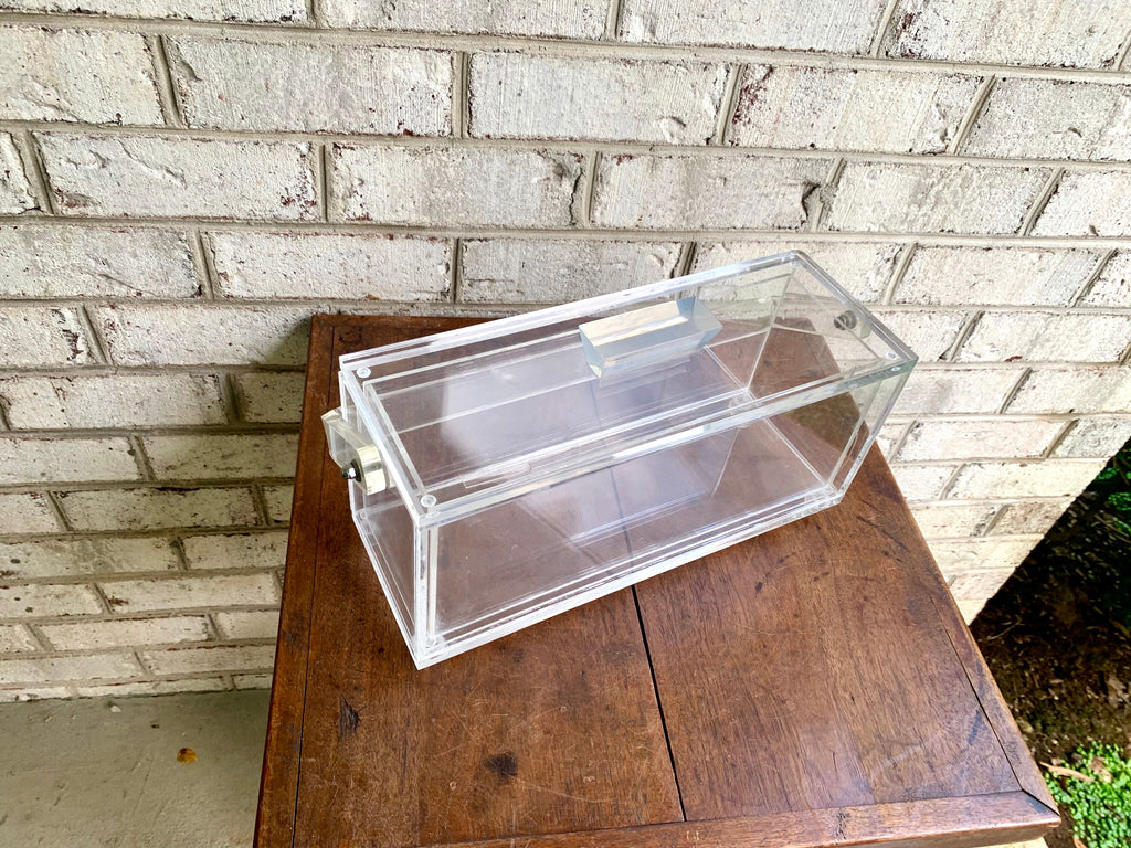 Vtg Lucite Ice Bucket | Mid Century Modern Ice Bucket | MCM Lucite Ice Bucket | MCM Lucite Ice Box with Handle
