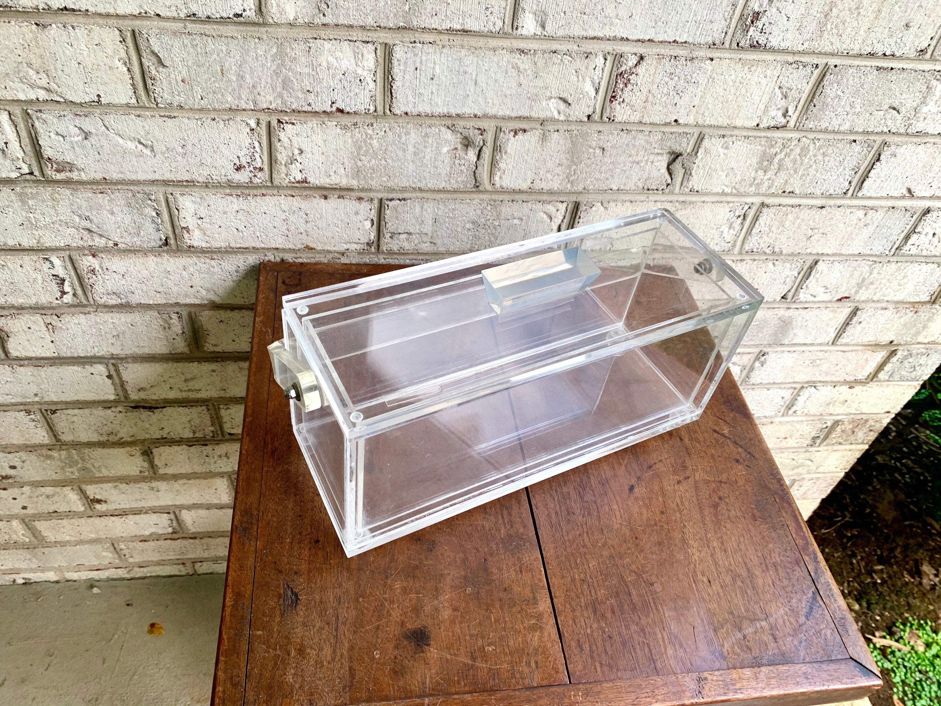 Vtg Lucite Ice Bucket | Mid Century Modern Ice Bucket | MCM Lucite Ice Bucket | MCM Lucite Ice Box with Handle