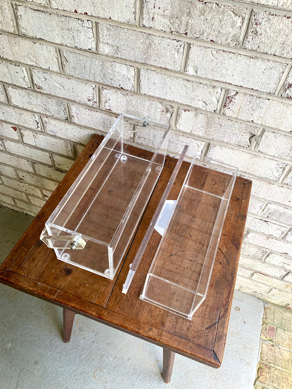 Vtg Lucite Ice Bucket | Mid Century Modern Ice Bucket | MCM Lucite Ice Bucket | MCM Lucite Ice Box with Handle