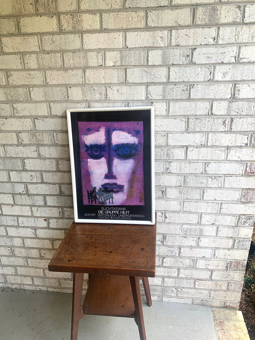 German Addiction Group Lithograph | Vintage Addiction Group Poster in German | German Lithograph | Addict Group Help Lithograph