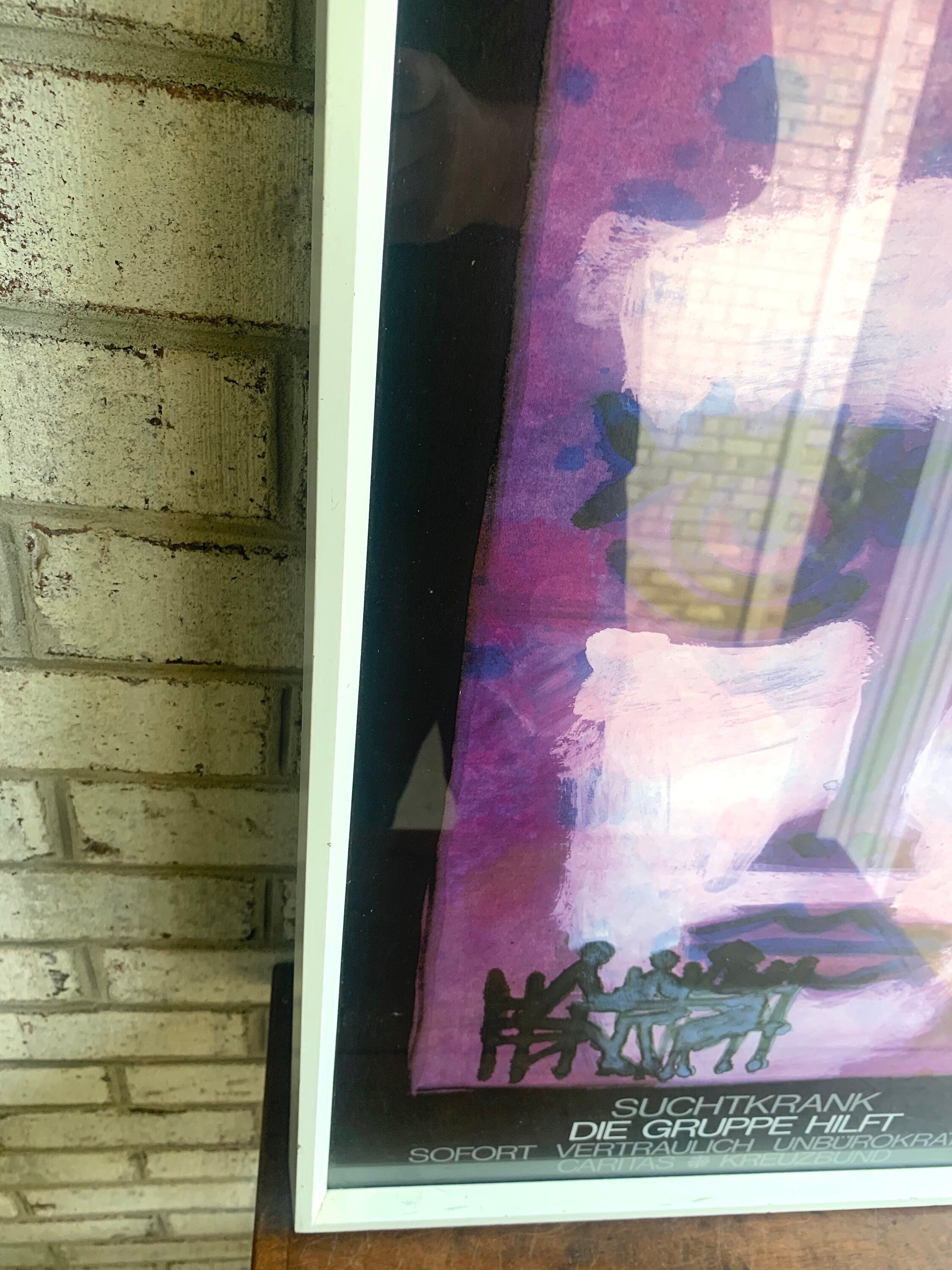 German Addiction Group Lithograph | Vintage Addiction Group Poster in German | German Lithograph | Addict Group Help Lithograph