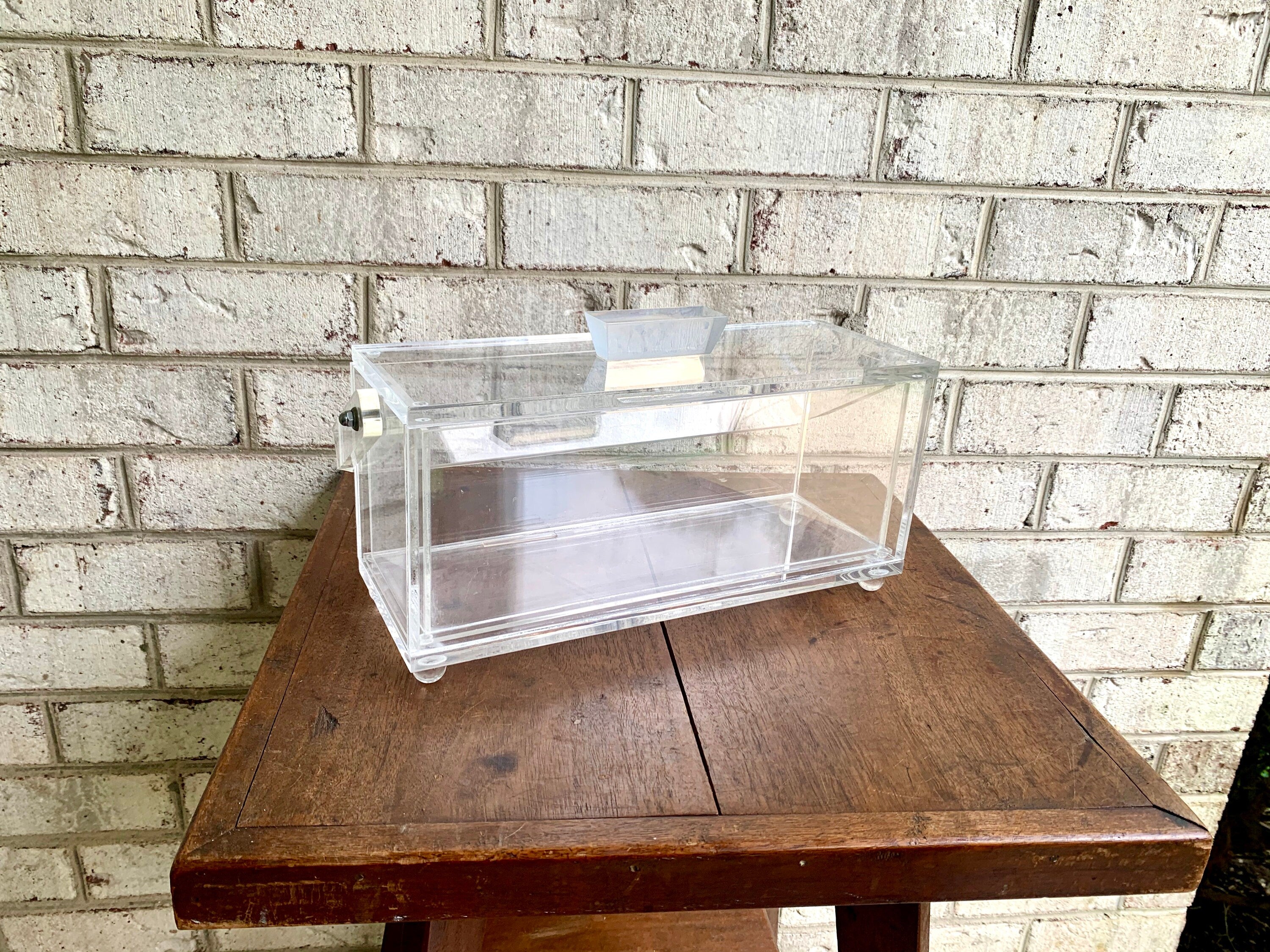 Vtg Lucite Ice Bucket | Mid Century Modern Ice Bucket | MCM Lucite Ice Bucket | MCM Lucite Ice Box with Handle