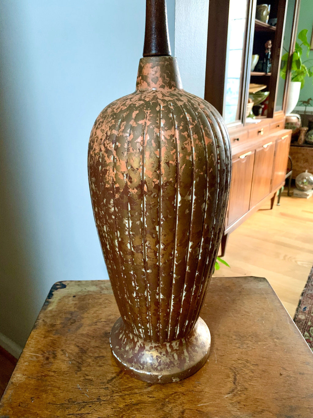 MCM Ceramic Lamp | Tall MCM Table Lamp | Rustic Color MCM Lamp