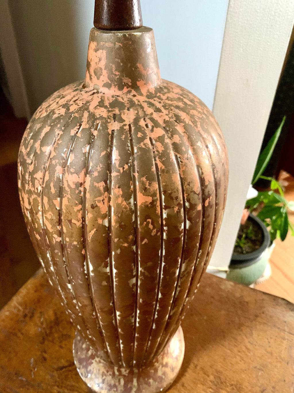 MCM Ceramic Lamp | Tall MCM Table Lamp | Rustic Color MCM Lamp