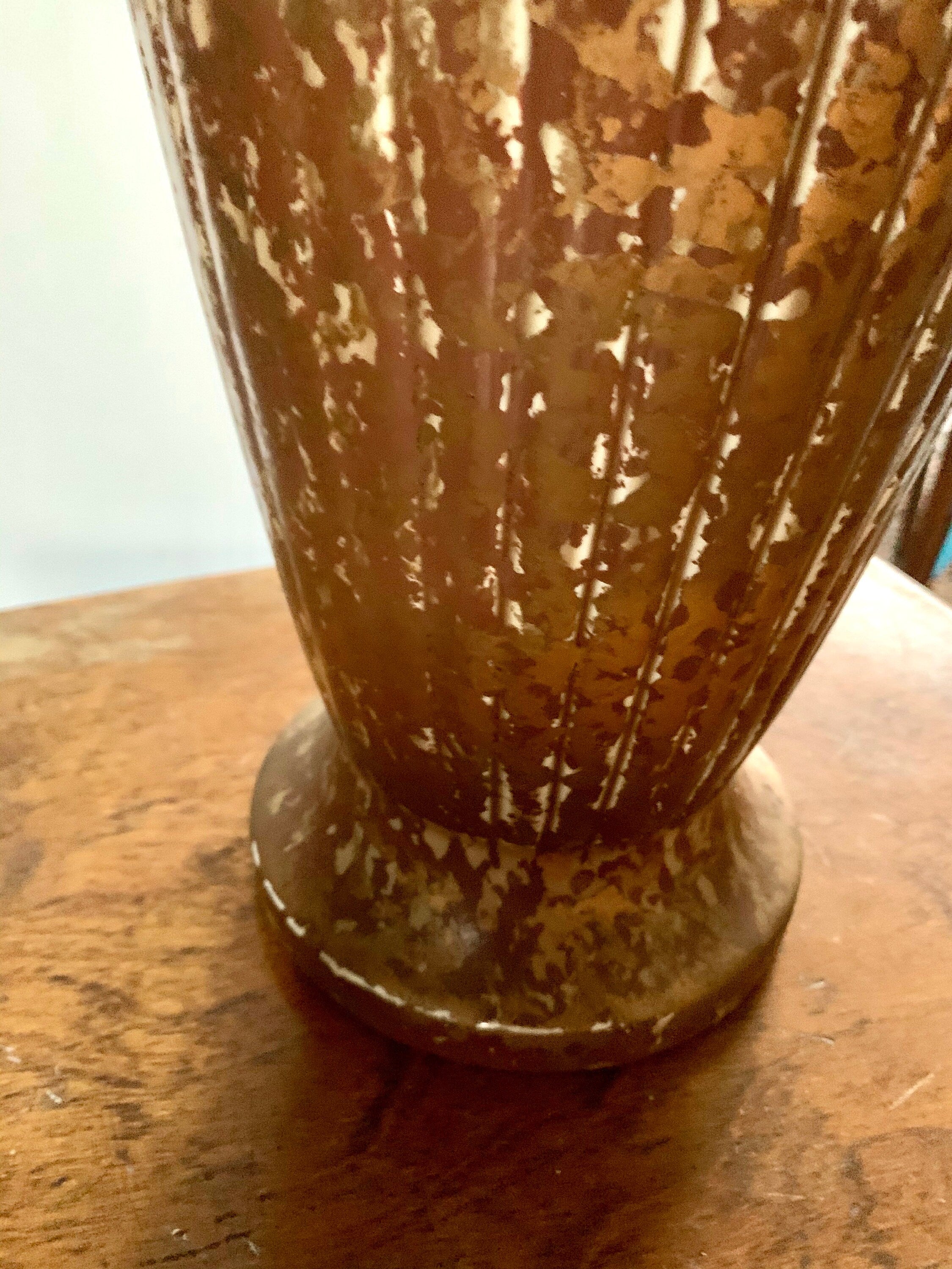 MCM Ceramic Lamp | Tall MCM Table Lamp | Rustic Color MCM Lamp