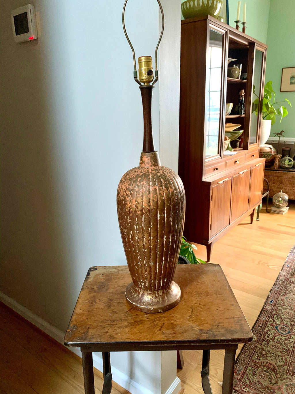 MCM Ceramic Lamp | Tall MCM Table Lamp | Rustic Color MCM Lamp