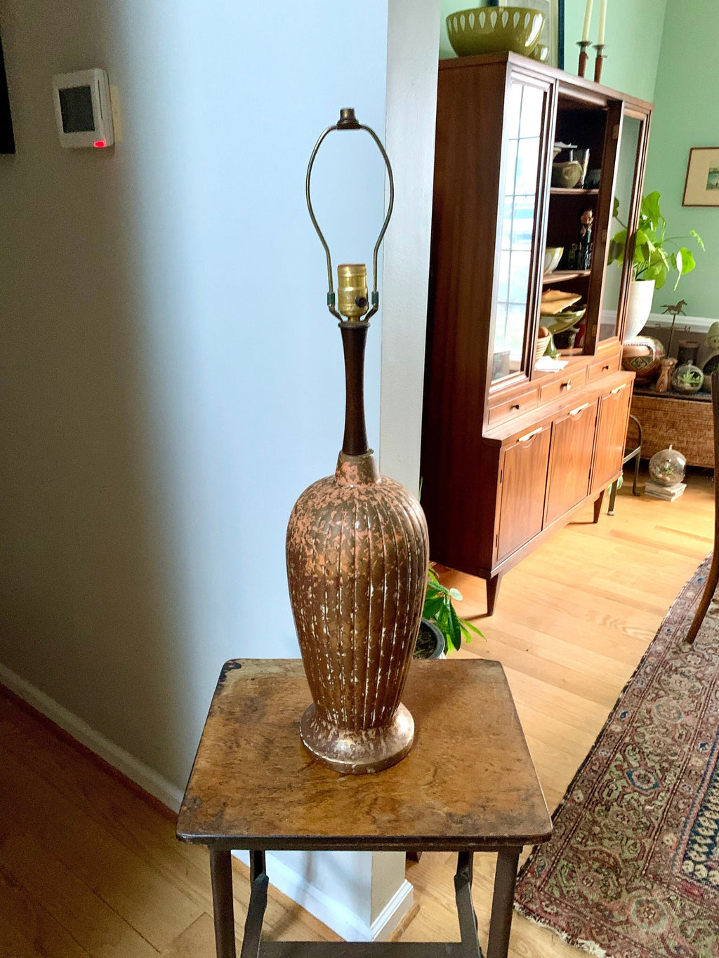 MCM Ceramic Lamp | Tall MCM Table Lamp | Rustic Color MCM Lamp