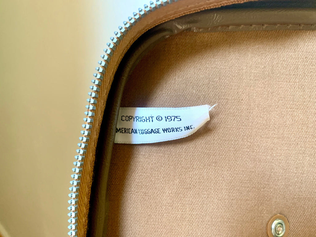 1970's American Tourister Weekender | American Tourister Suitcase | Brown Weekend Luggage Bag| Retro Brown Carry On| Brown Marble Vinyl Bag