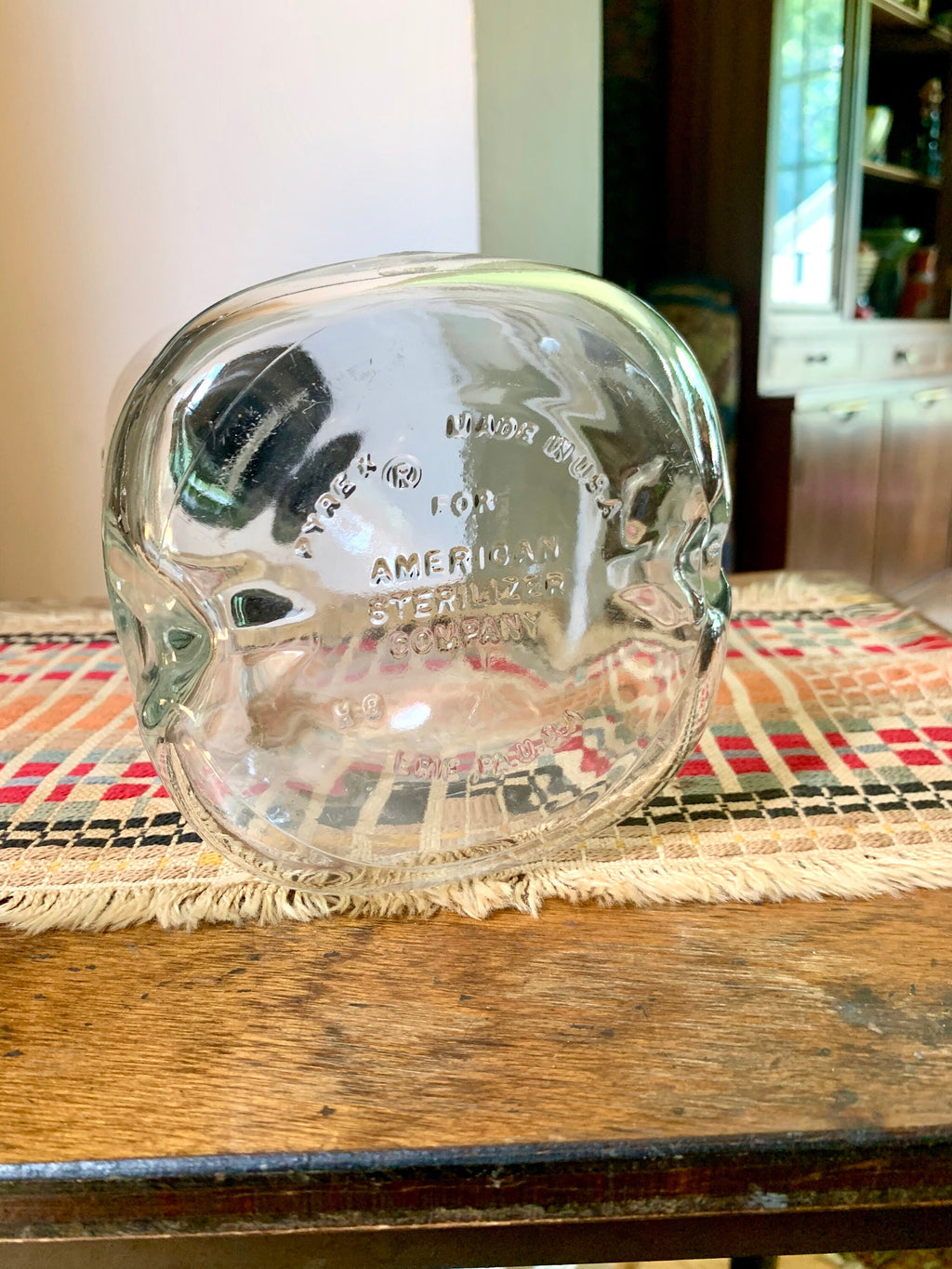 Vtg ASPF American Square-Pak Flask | Large American Sterilizer Beaker | Pyrex 2000ml Borosilicate Lab Flask | Apothecary Graduated Bottle