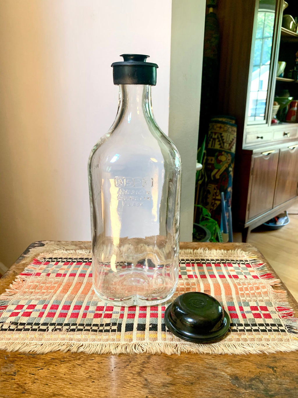 Vtg ASPF American Square-Pak Flask | Large American Sterilizer Beaker | Pyrex 2000ml Borosilicate Lab Flask | Apothecary Graduated Bottle