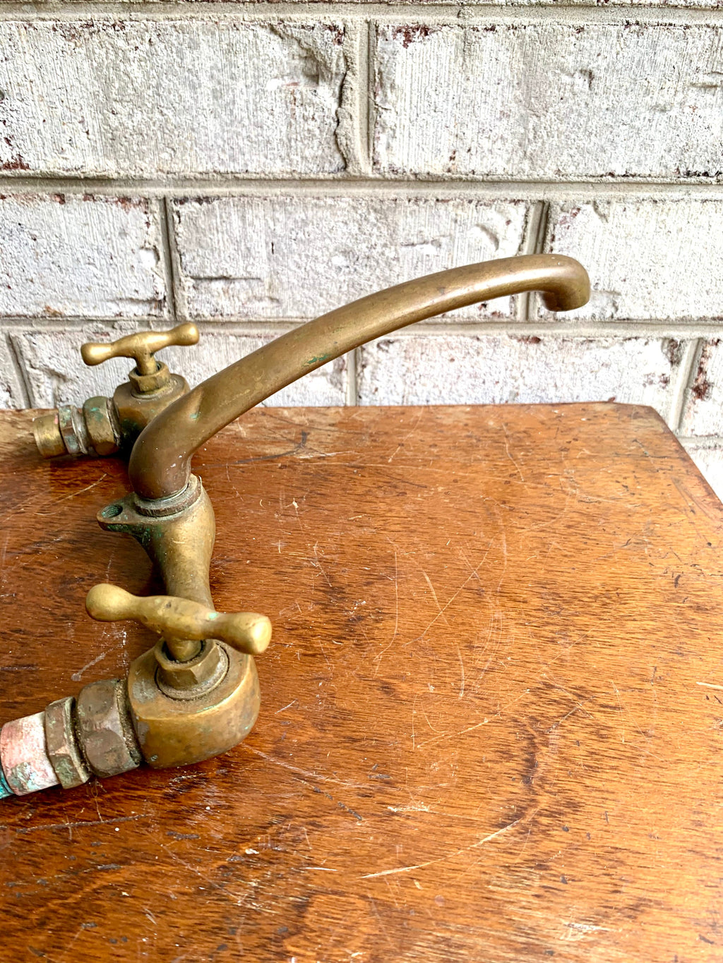 Vtg Solid Brass Faucet | Nautical Sink Faucet | Brass Boat Faucet | "When and If" Schooner | General Patton's Schooner Brass Faucet