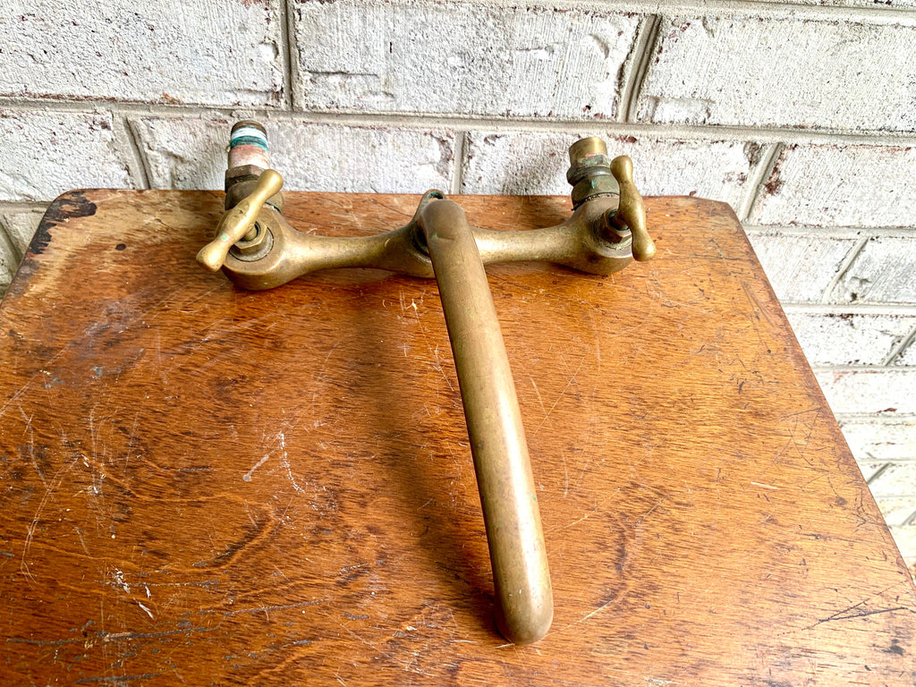 Vtg Solid Brass Faucet | Nautical Sink Faucet | Brass Boat Faucet | "When and If" Schooner | General Patton's Schooner Brass Faucet
