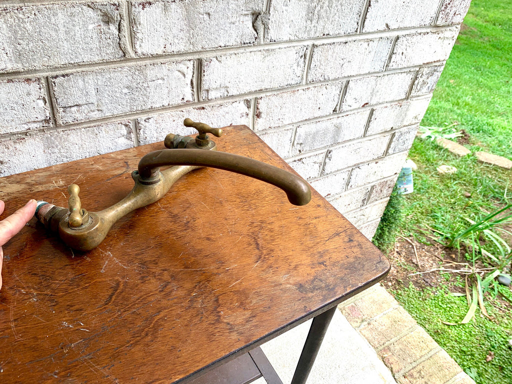 Vtg Solid Brass Faucet | Nautical Sink Faucet | Brass Boat Faucet | "When and If" Schooner | General Patton's Schooner Brass Faucet