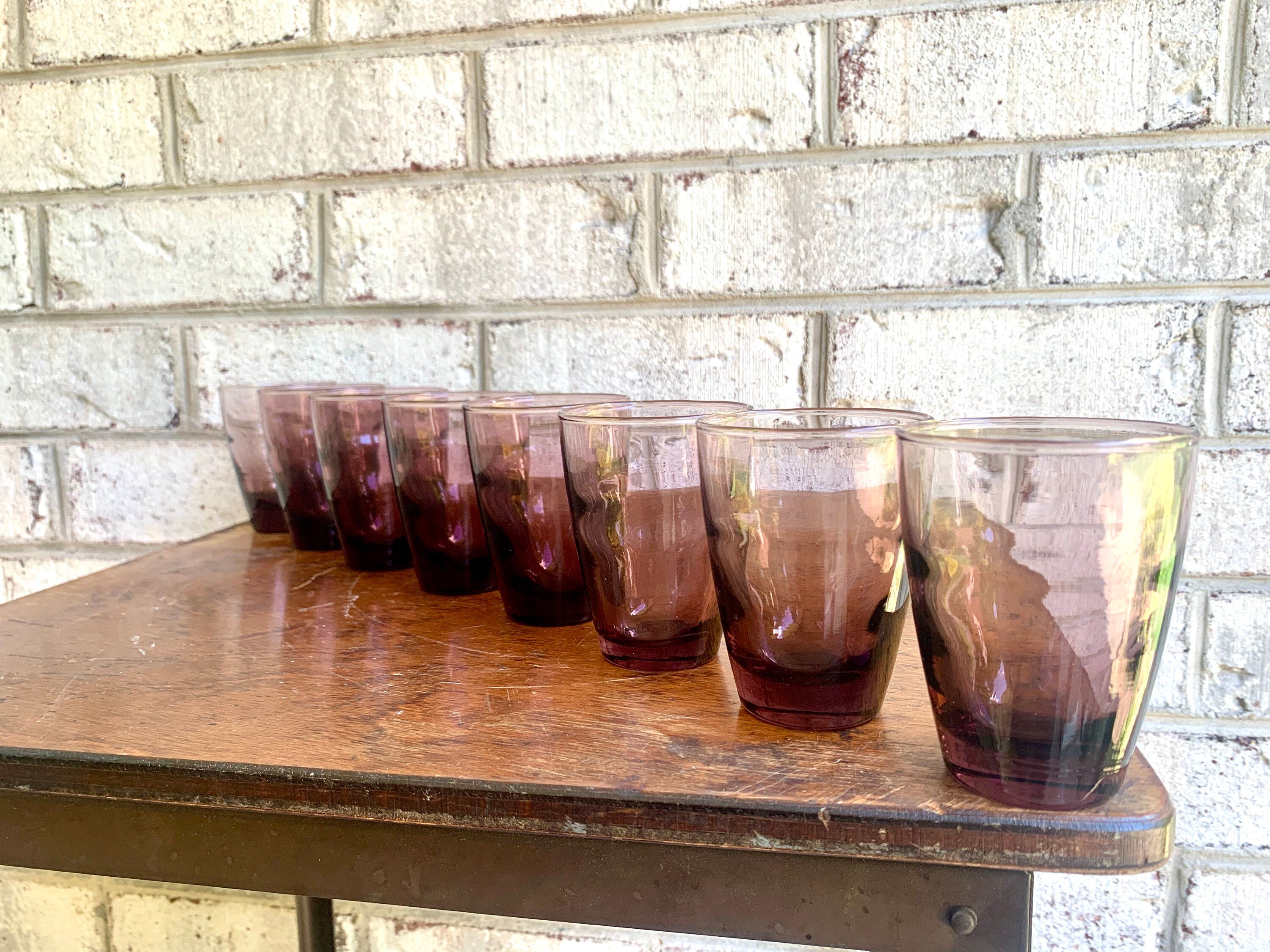 Vtg Classic Ripple Glassware by Libbey | Purple 6 oz. Libbey Glasses | Classic Ripple Glassware in Original Box