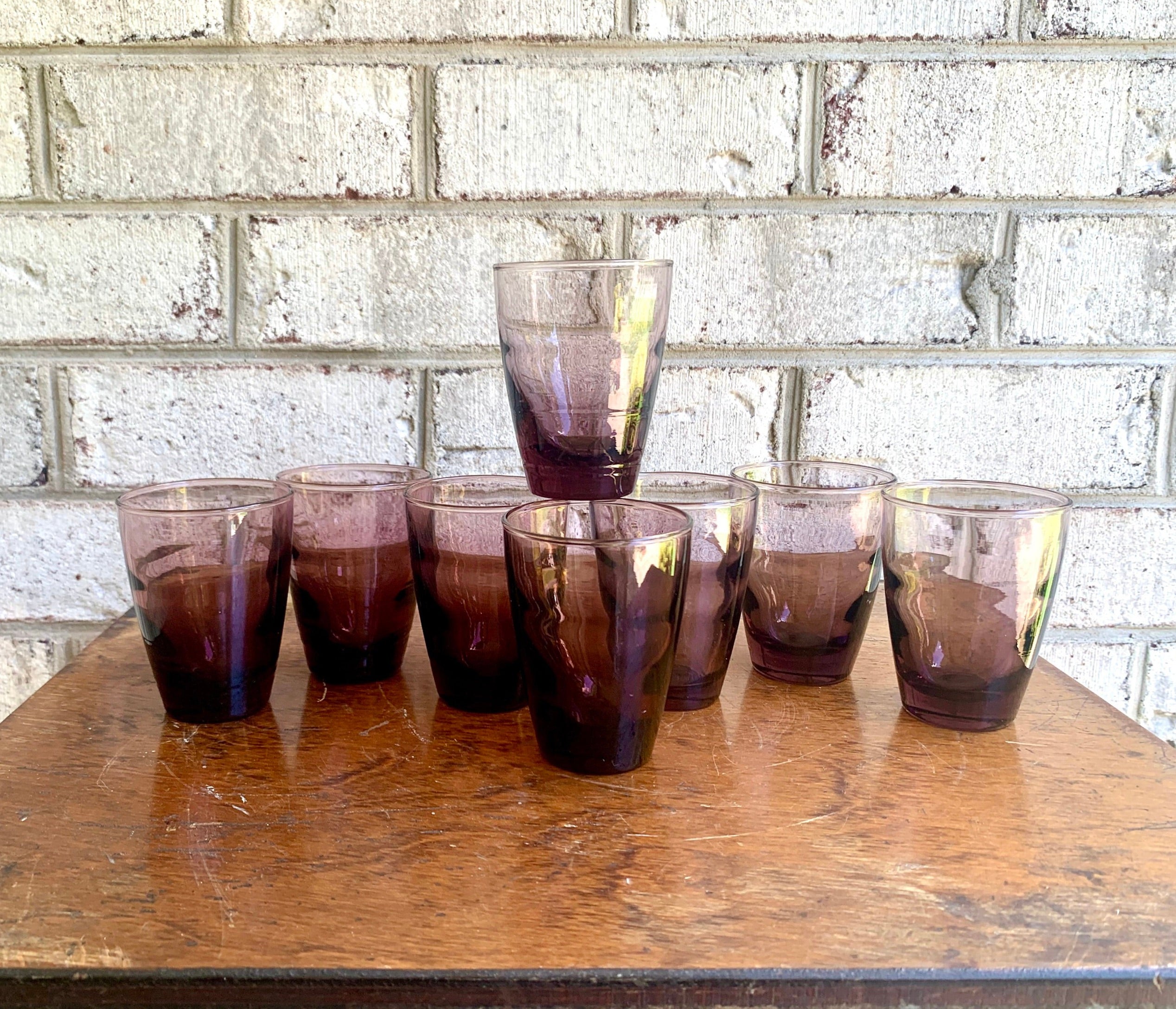 Vtg Classic Ripple Glassware by Libbey | Purple 6 oz. Libbey Glasses | Classic Ripple Glassware in Original Box