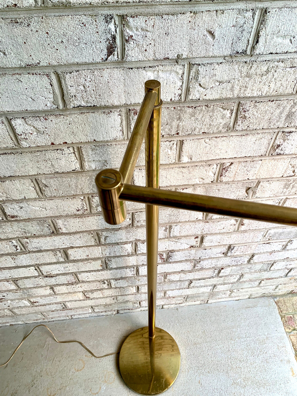 Vtg Koch and Lowy Adjustable Swing Arm Floor Lamp | Brass Swing Arm Floor Lamp Lamp | Mid Century Brass Swing Arm Lamp