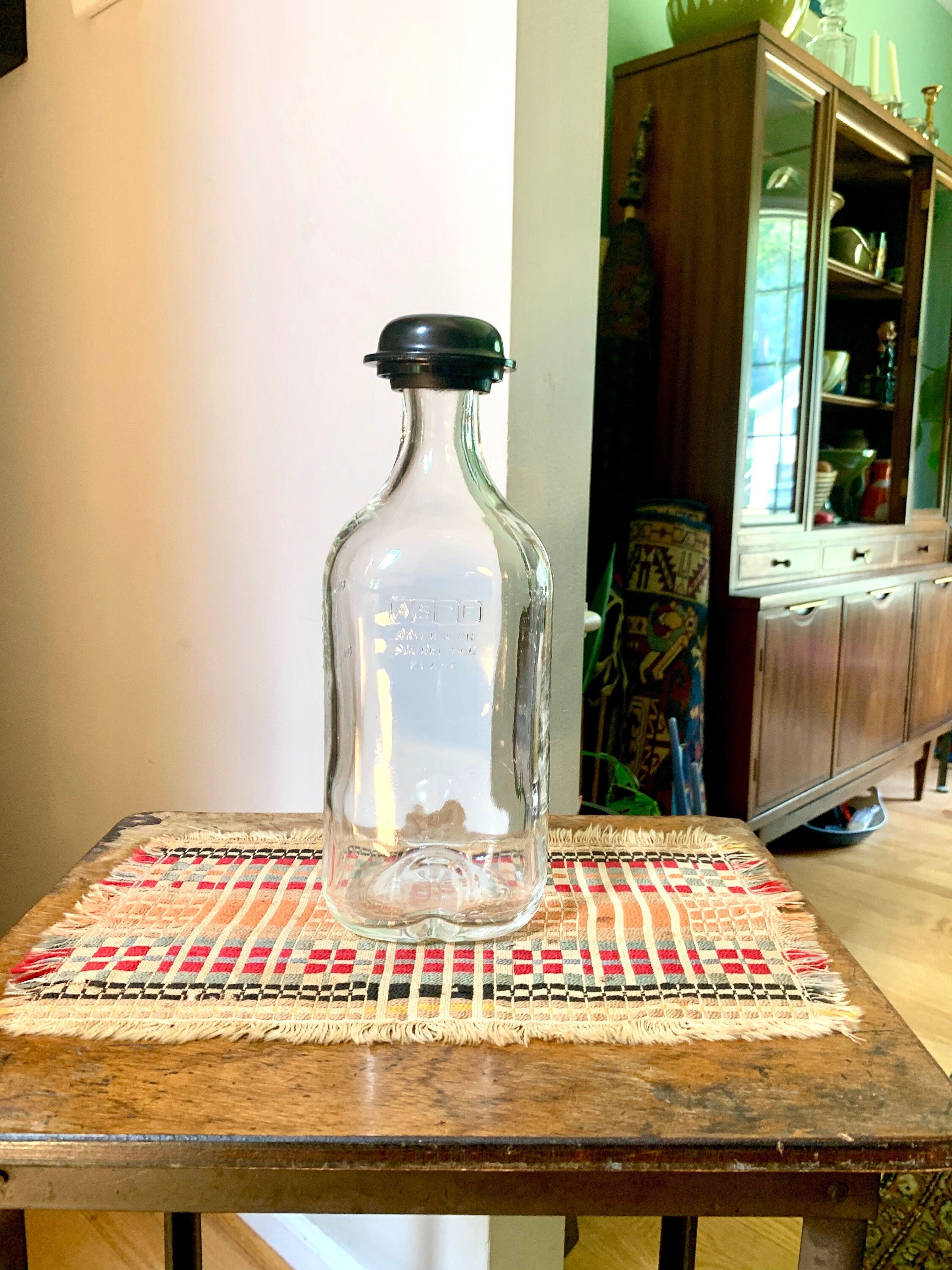 Vtg ASPF American Square-Pak Flask | Large American Sterilizer Beaker | Pyrex 2000ml Borosilicate Lab Flask | Apothecary Graduated Bottle