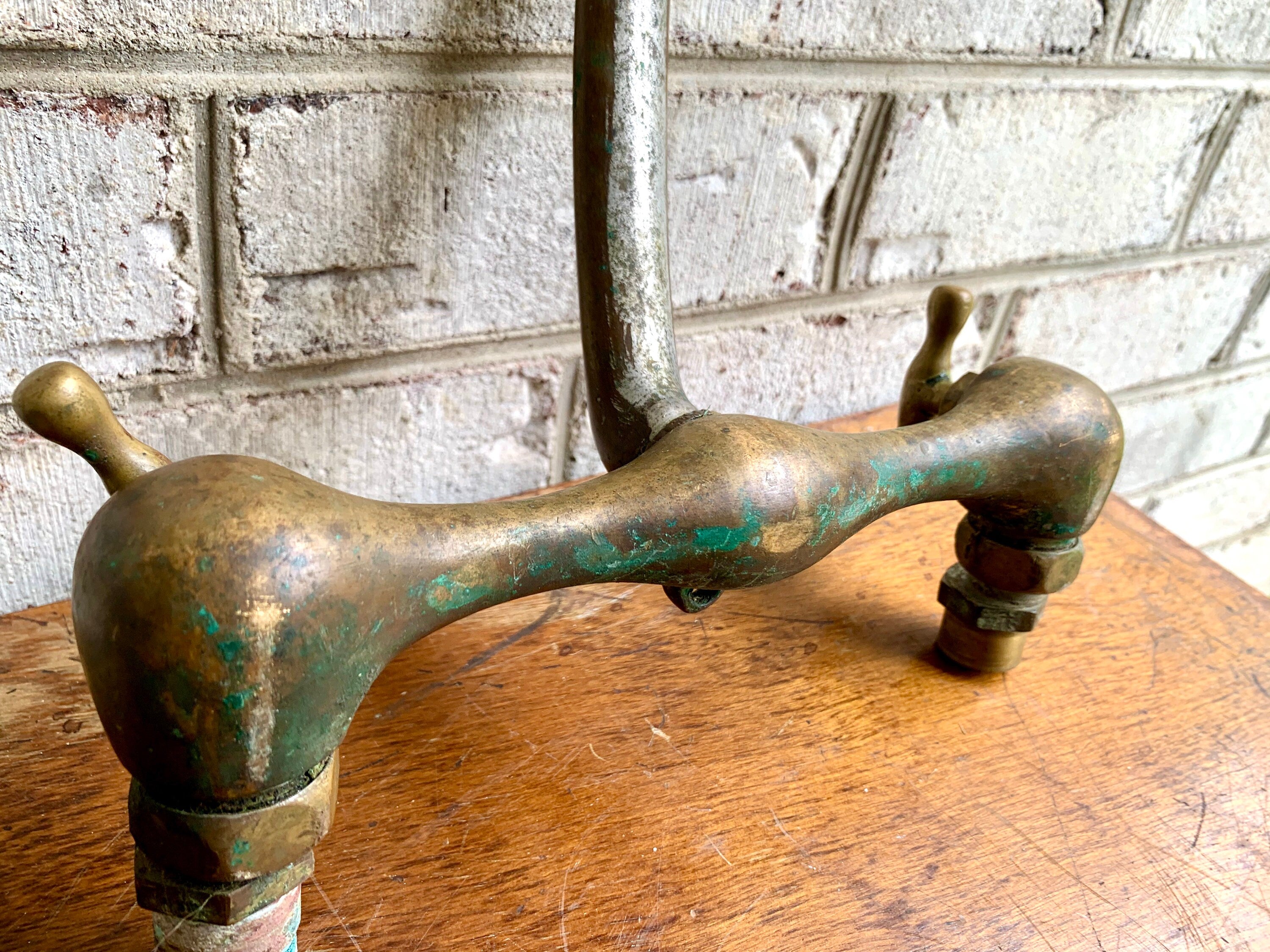 Vtg Solid Brass Faucet | Nautical Sink Faucet | Brass Boat Faucet | "When and If" Schooner | General Patton's Schooner Brass Faucet