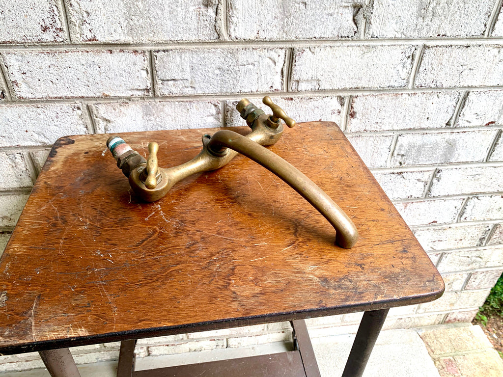 Vtg Solid Brass Faucet | Nautical Sink Faucet | Brass Boat Faucet | "When and If" Schooner | General Patton's Schooner Brass Faucet