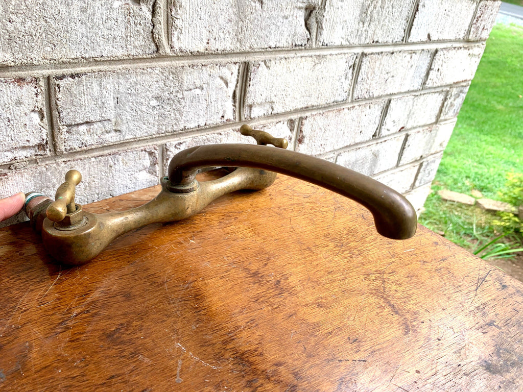 Vtg Solid Brass Faucet | Nautical Sink Faucet | Brass Boat Faucet | "When and If" Schooner | General Patton's Schooner Brass Faucet