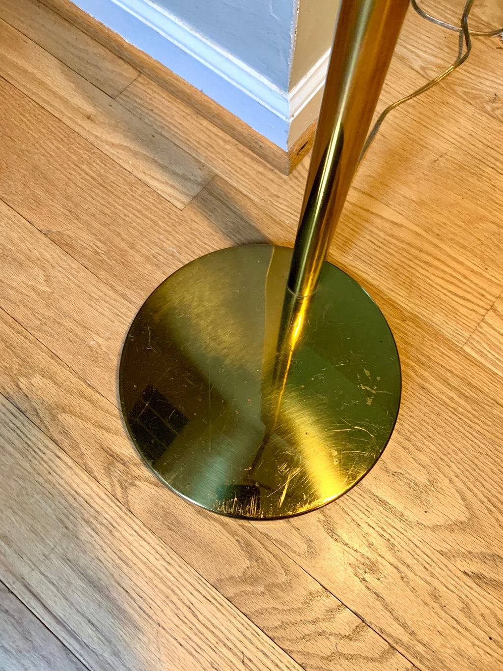 Vtg Koch and Lowy Adjustable Swing Arm Floor Lamp | Brass Swing Arm Floor Lamp Lamp | Mid Century Brass Swing Arm Lamp