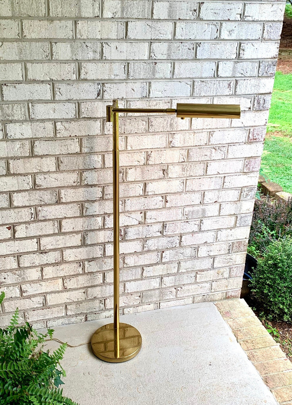 Vtg Koch and Lowy Adjustable Swing Arm Floor Lamp | Brass Swing Arm Floor Lamp Lamp | Mid Century Brass Swing Arm Lamp