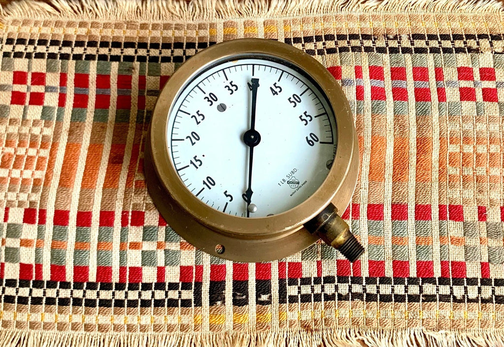 Vtg Brass Ashcroft Industrial Pressure Gauge | Industrial Factory 60 lb. Pressure Gauge | Steampunk decor | Industrial decor
