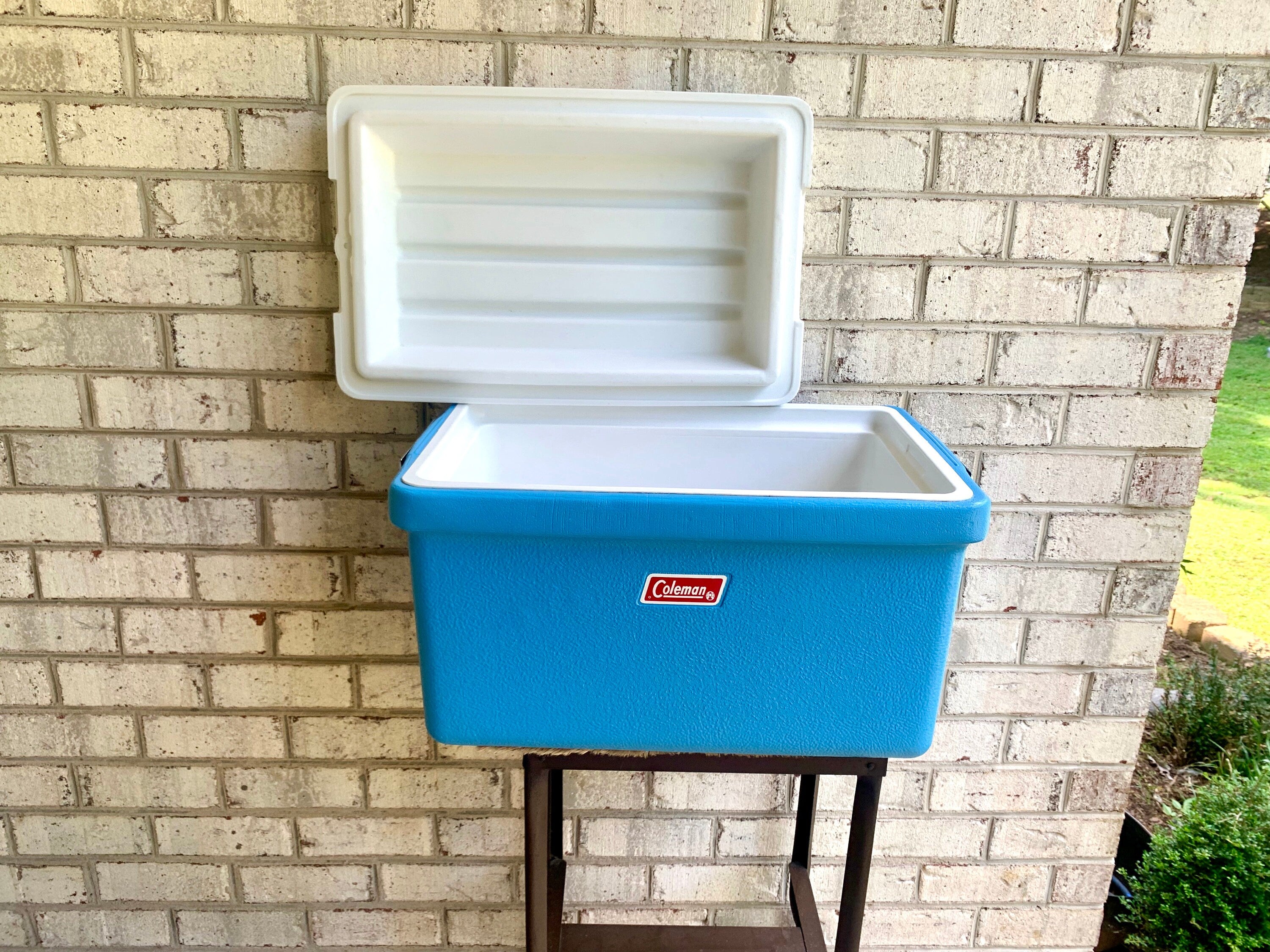 Vtg Blue Coleman Cooler | Coleman Camping Cooler | Retro Camping Cooler | Metal Handled Cooler | Polylite Coleman Cooler