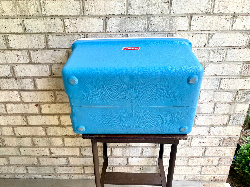 Vtg Blue Coleman Cooler | Coleman Camping Cooler | Retro Camping Cooler | Metal Handled Cooler | Polylite Coleman Cooler