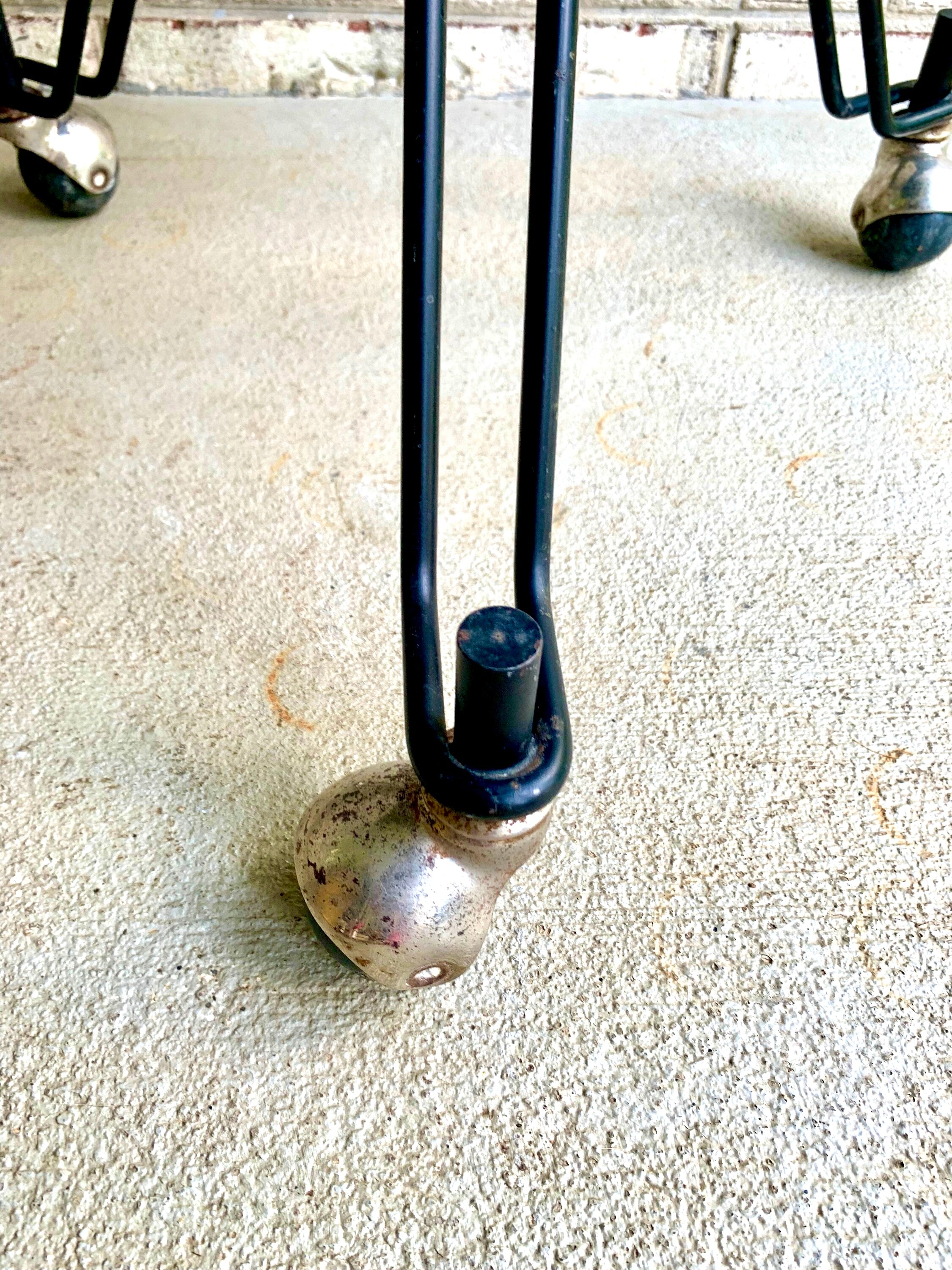 MCM Eliot Noyes Rolling Table | IBM Three Legged MCM Rolling Telephone Table | McM Night Stand | Mid Century End Table |