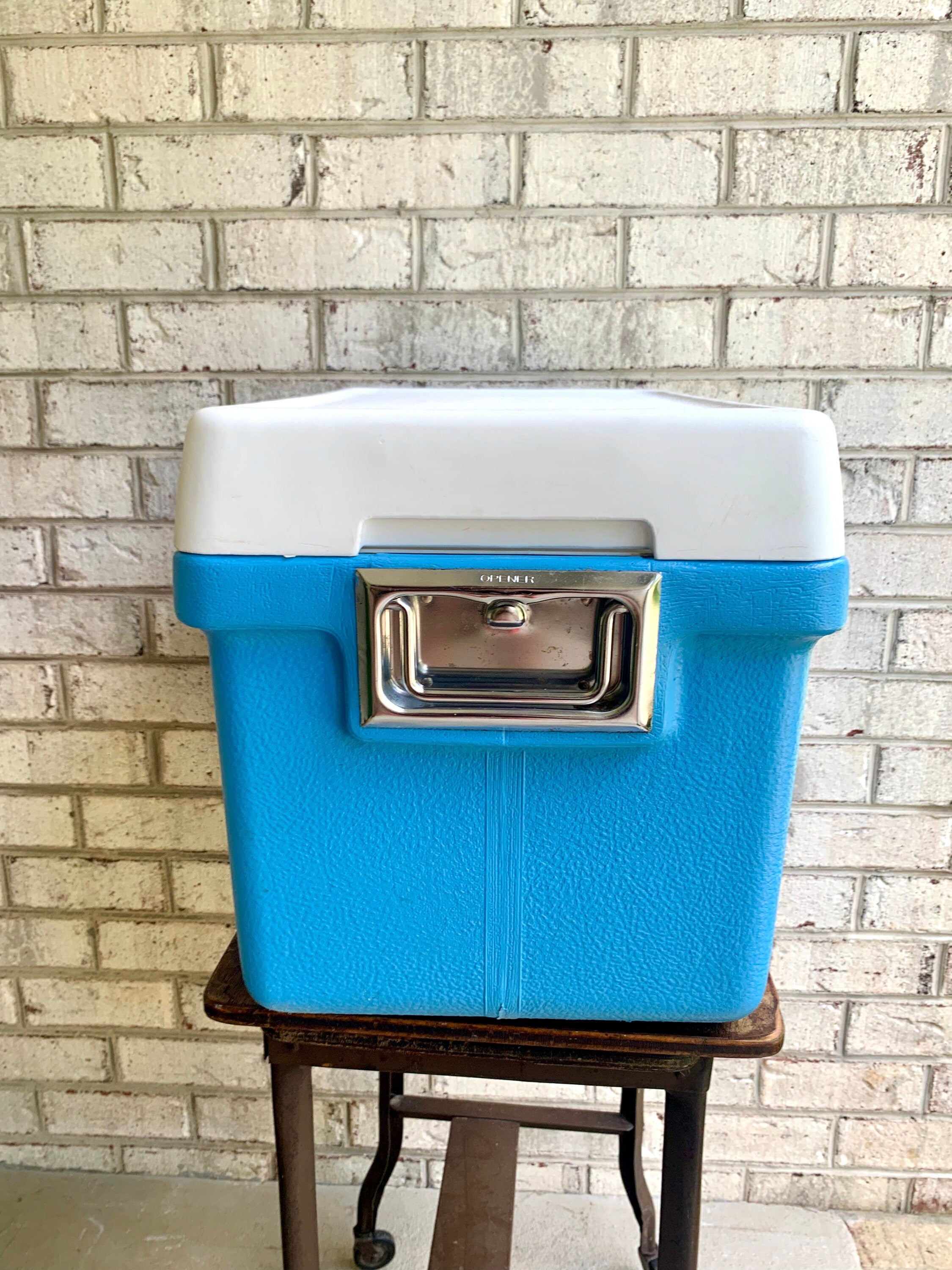 Vtg Blue Coleman Cooler | Coleman Camping Cooler | Retro Camping Cooler | Metal Handled Cooler | Polylite Coleman Cooler
