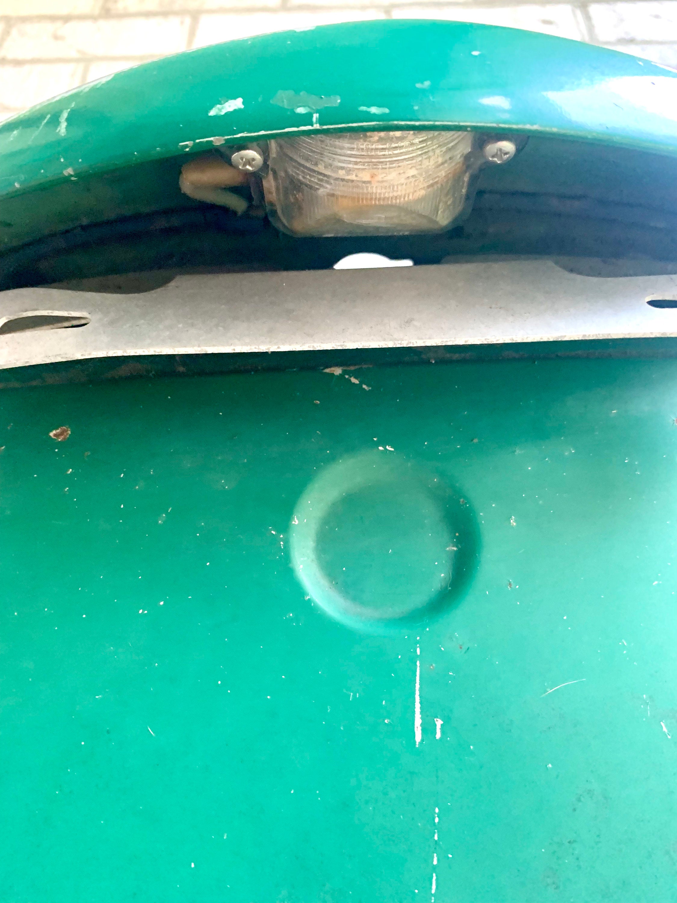 Vtg Green Volkswagon Deck Lid | Distressed VW Trunk Lid | VW Beetle Wall Decor | Automotive Decor | Green VW Beetle Deck Lid