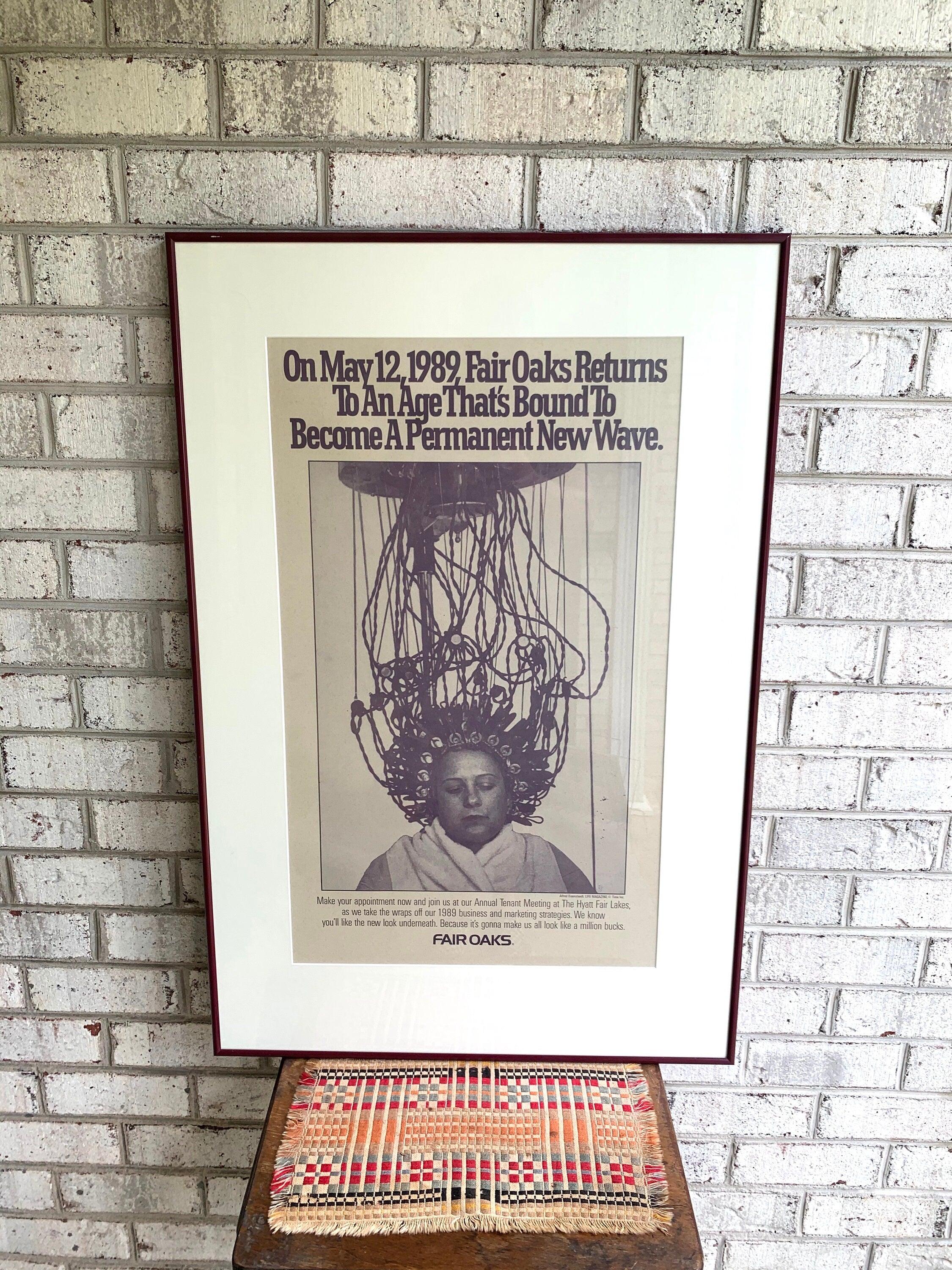 Vtg Fair Oaks Unique Poster | 1989 Fair Oaks Advertisement Poster | Framed and Matted Alfred Eisenstaedt Photo | Life Magazine Photo