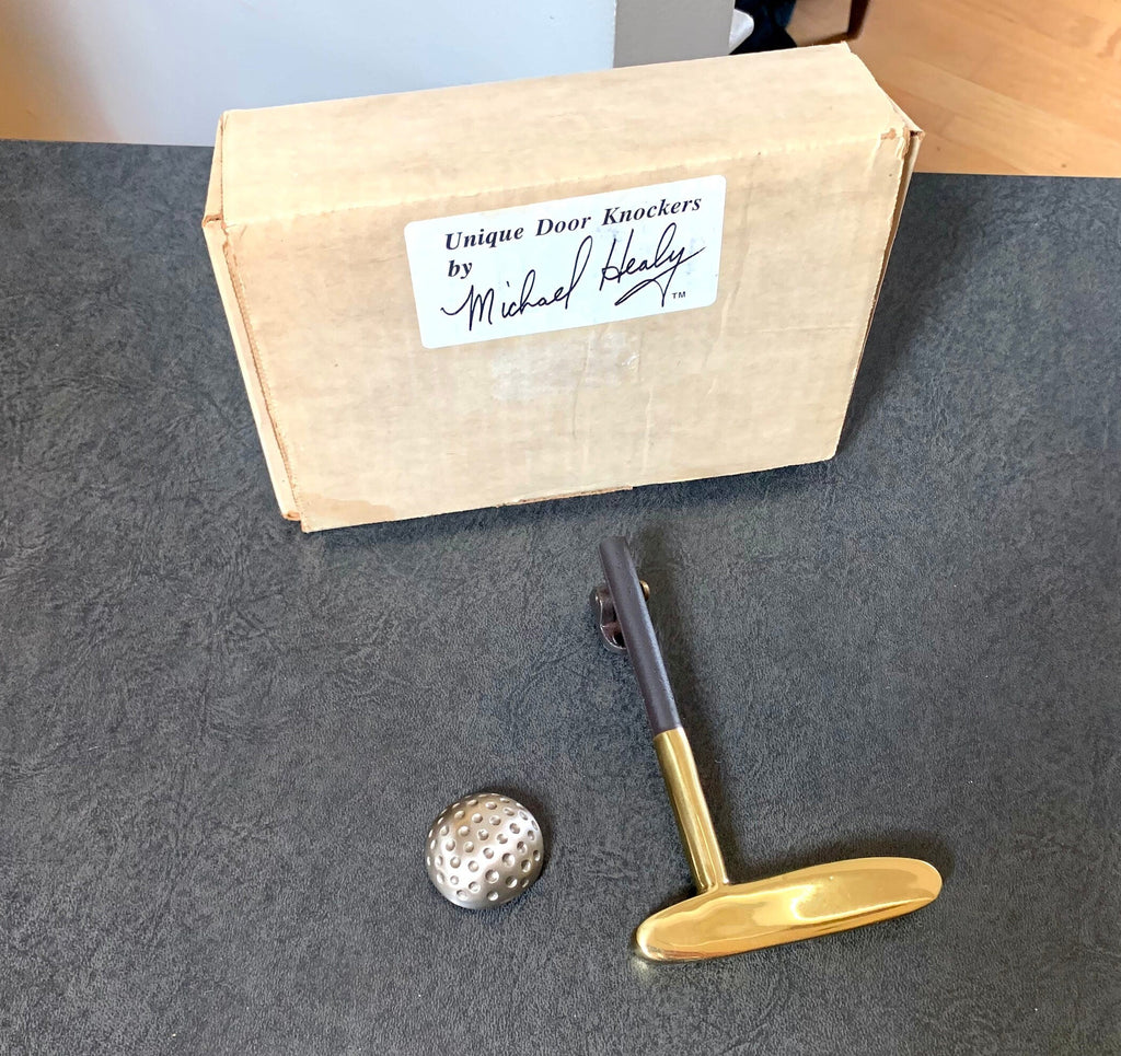 Vtg Michael Healy Golf Door Knocker | Golf Putter Door Knocker | Michael Healy Brass Door Knocker | Golf Club Door Knocker
