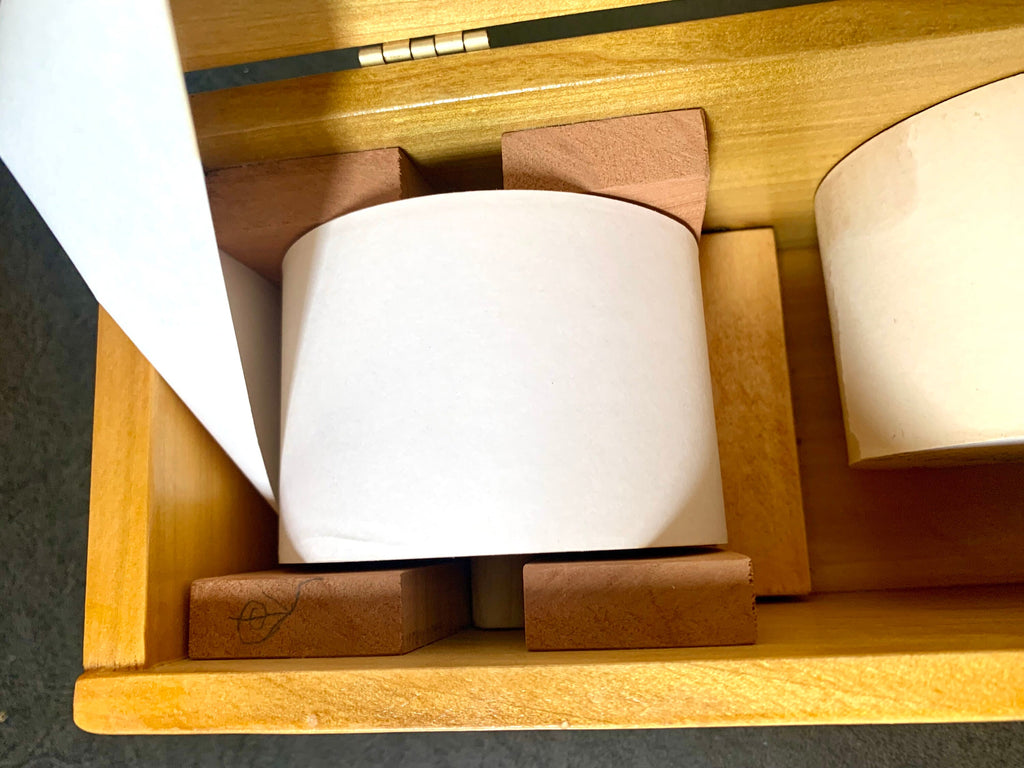 Vtg Wood Reciept Box | Hand Wrote Receipt Box | Sticker Dispense Box | Note Taking Box