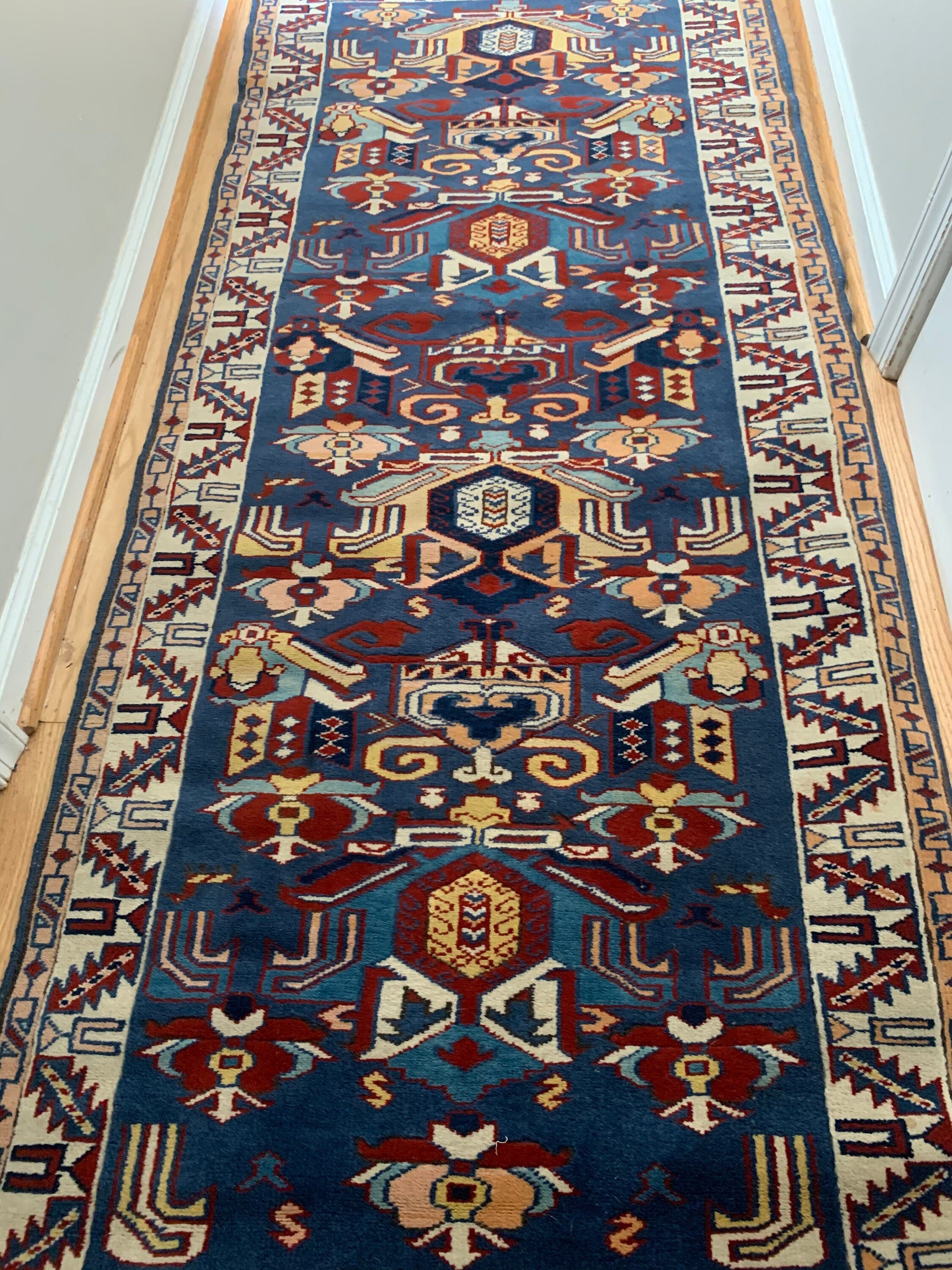 Vintage Turkish Runner Rug | Woven Runner Rug | Oriental Hall Runner | Long Oriental Runner | 1970s Woven Rug | Long Vintage Rug | 70s Rug