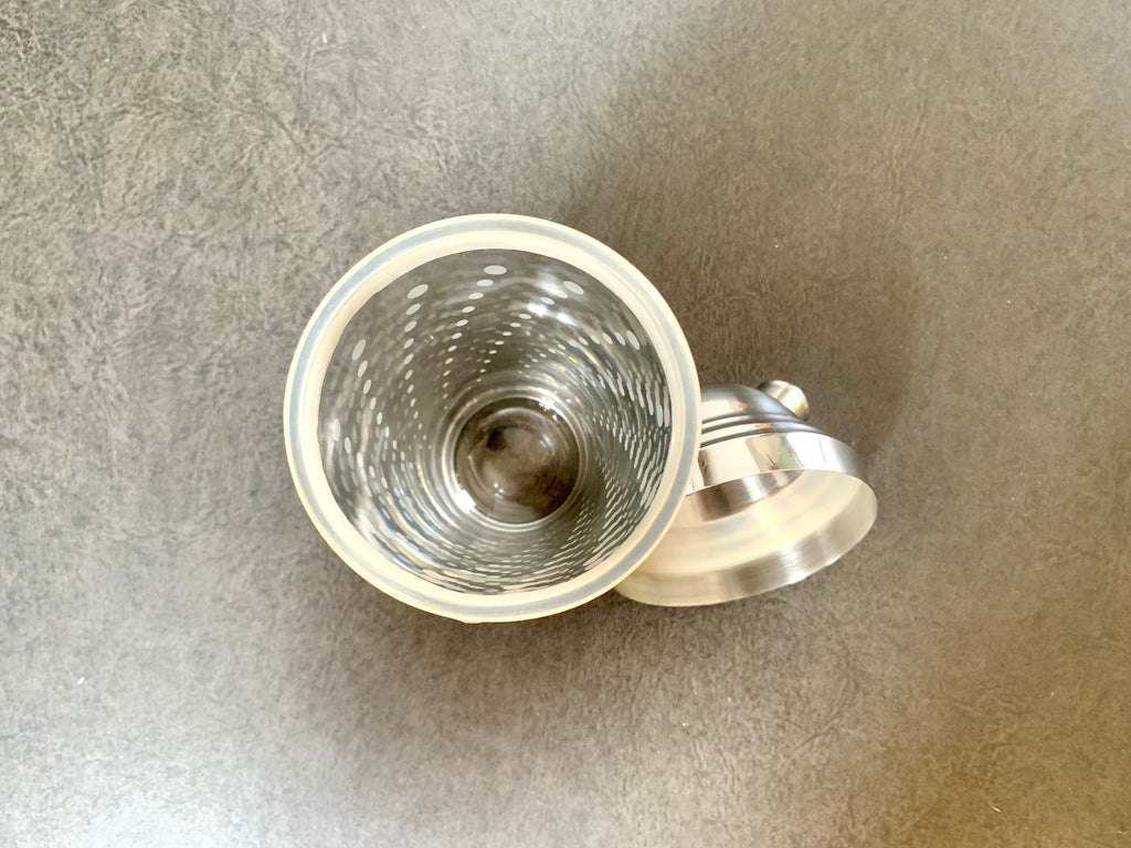 MCM Libby Glass Poka Dot Cocktail Shaker | MCM Glass and Chrome Shaker | Libby Glass Barware | MCM batware Shaker