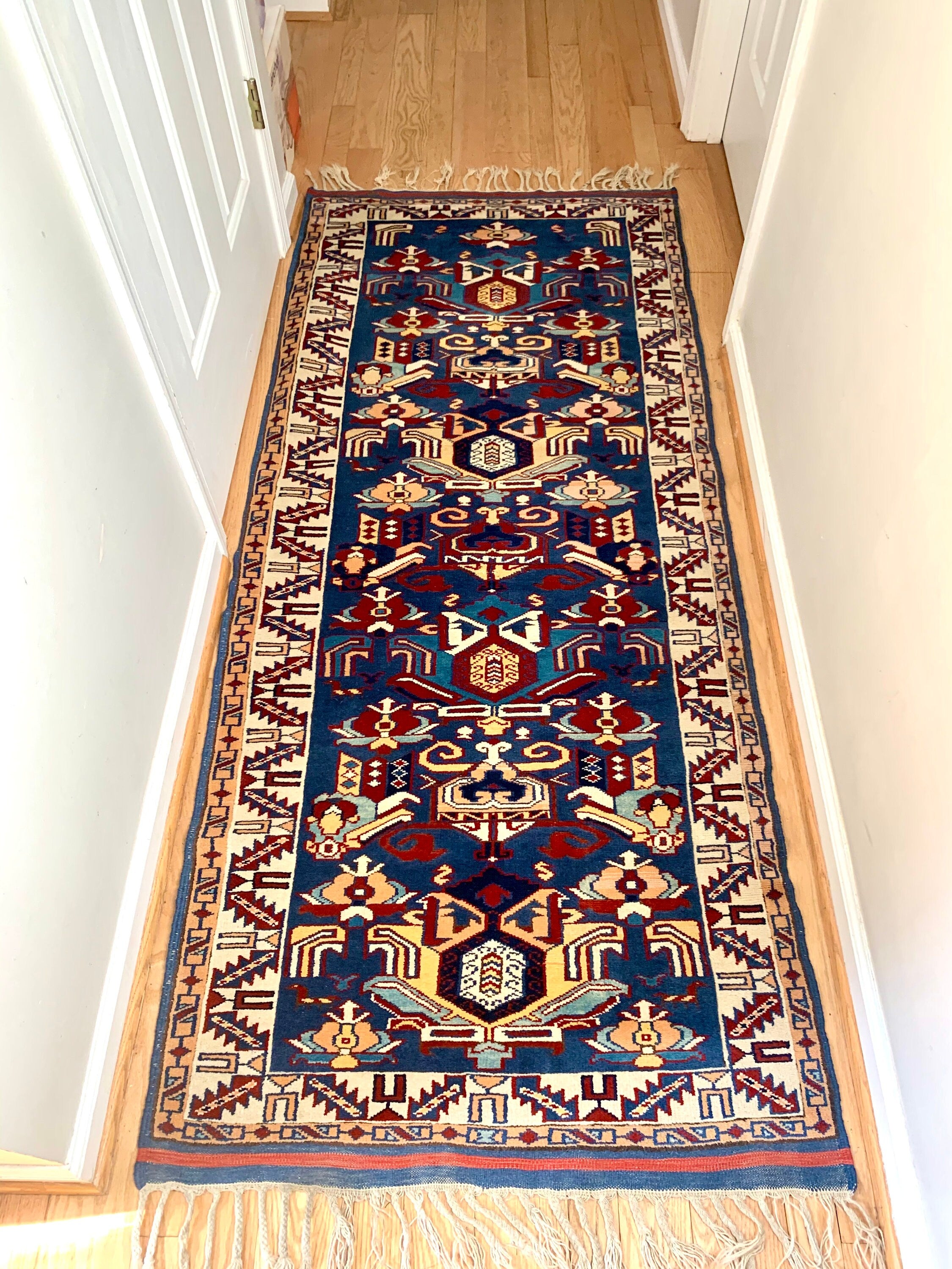 Vintage Turkish Runner Rug | Woven Runner Rug | Oriental Hall Runner | Long Oriental Runner | 1970s Woven Rug | Long Vintage Rug | 70s Rug