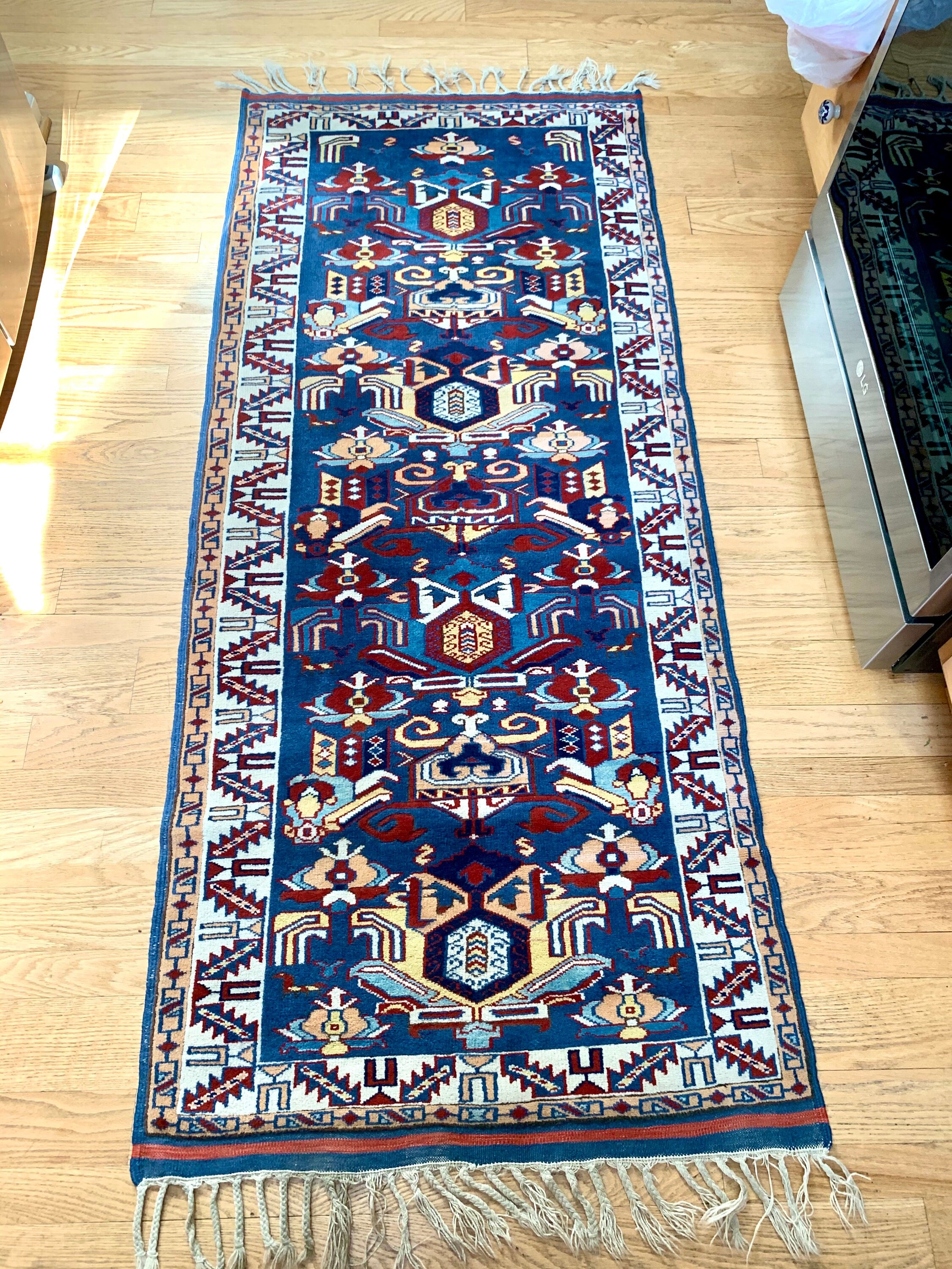 Vintage Turkish Runner Rug | Woven Runner Rug | Oriental Hall Runner | Long Oriental Runner | 1970s Woven Rug | Long Vintage Rug | 70s Rug