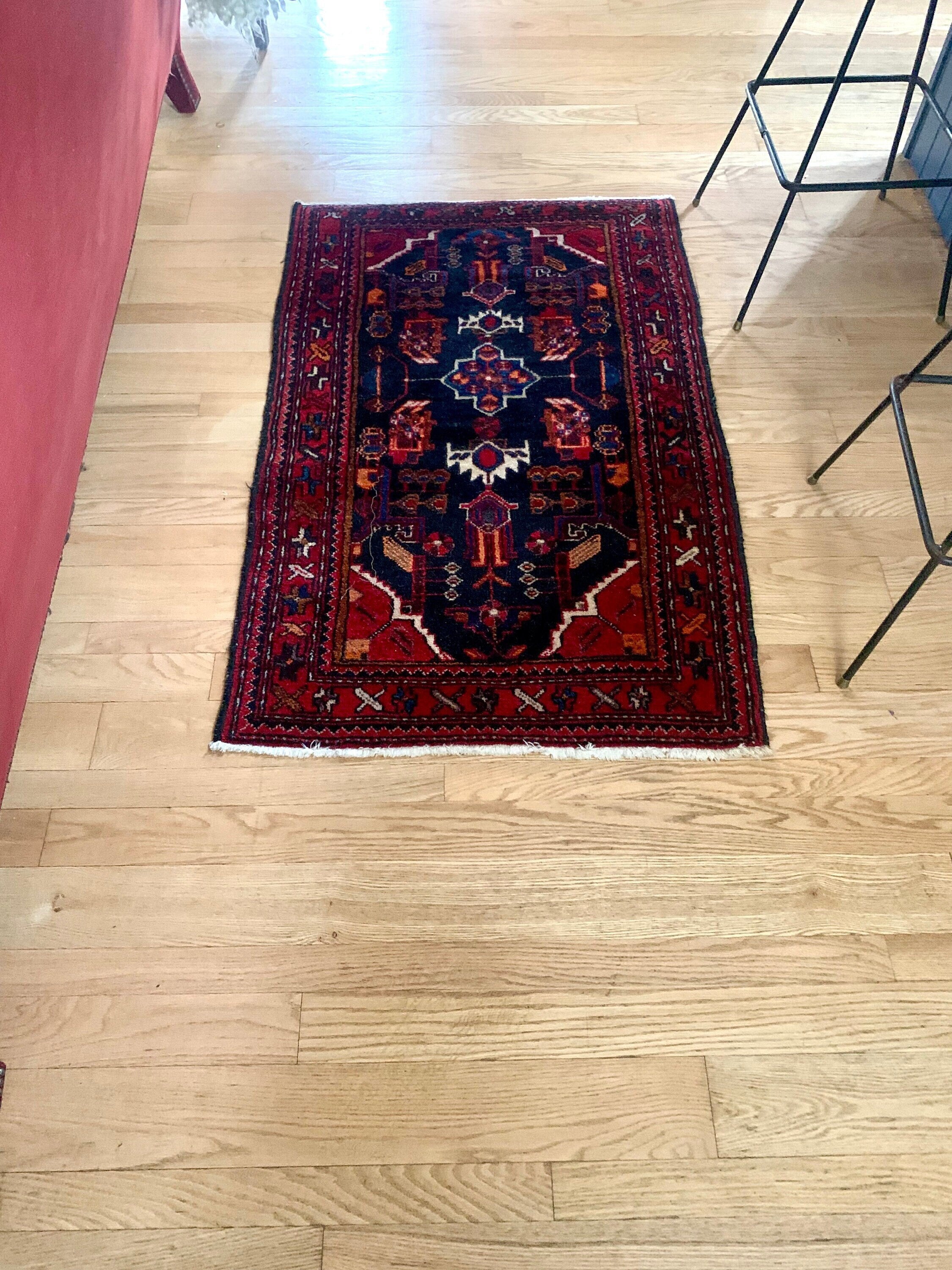 Vintage Oriental Area Rug | Small Oriental Rug | Handwoven Wool Rug | 51" x 32" Area Rug